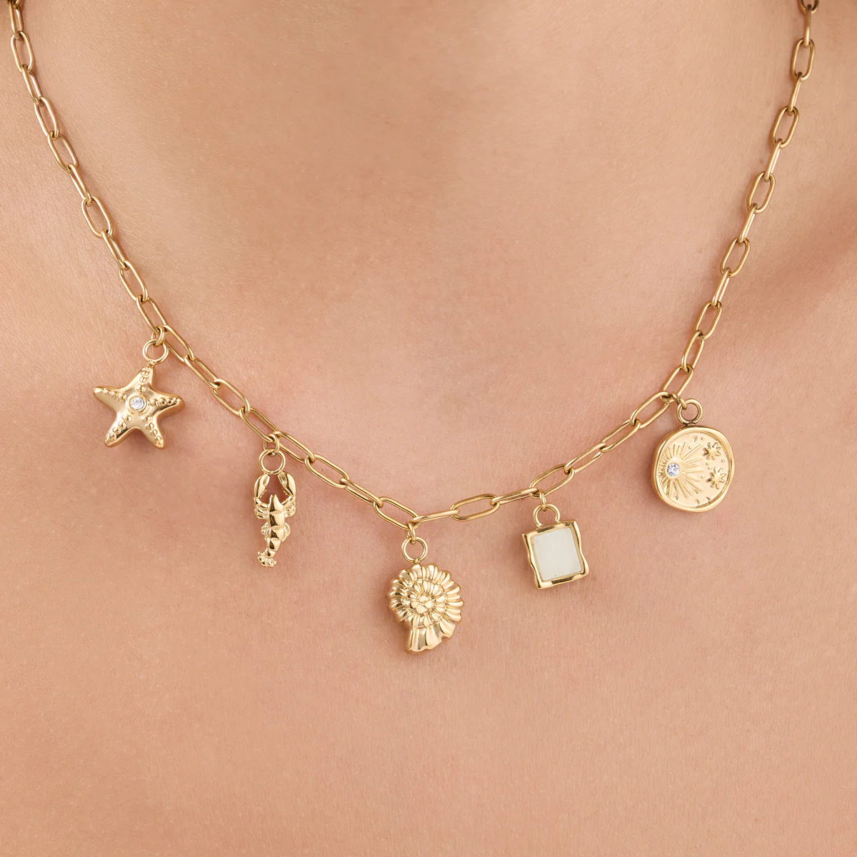 Ocean Charms Necklace (Gold) - Image 2