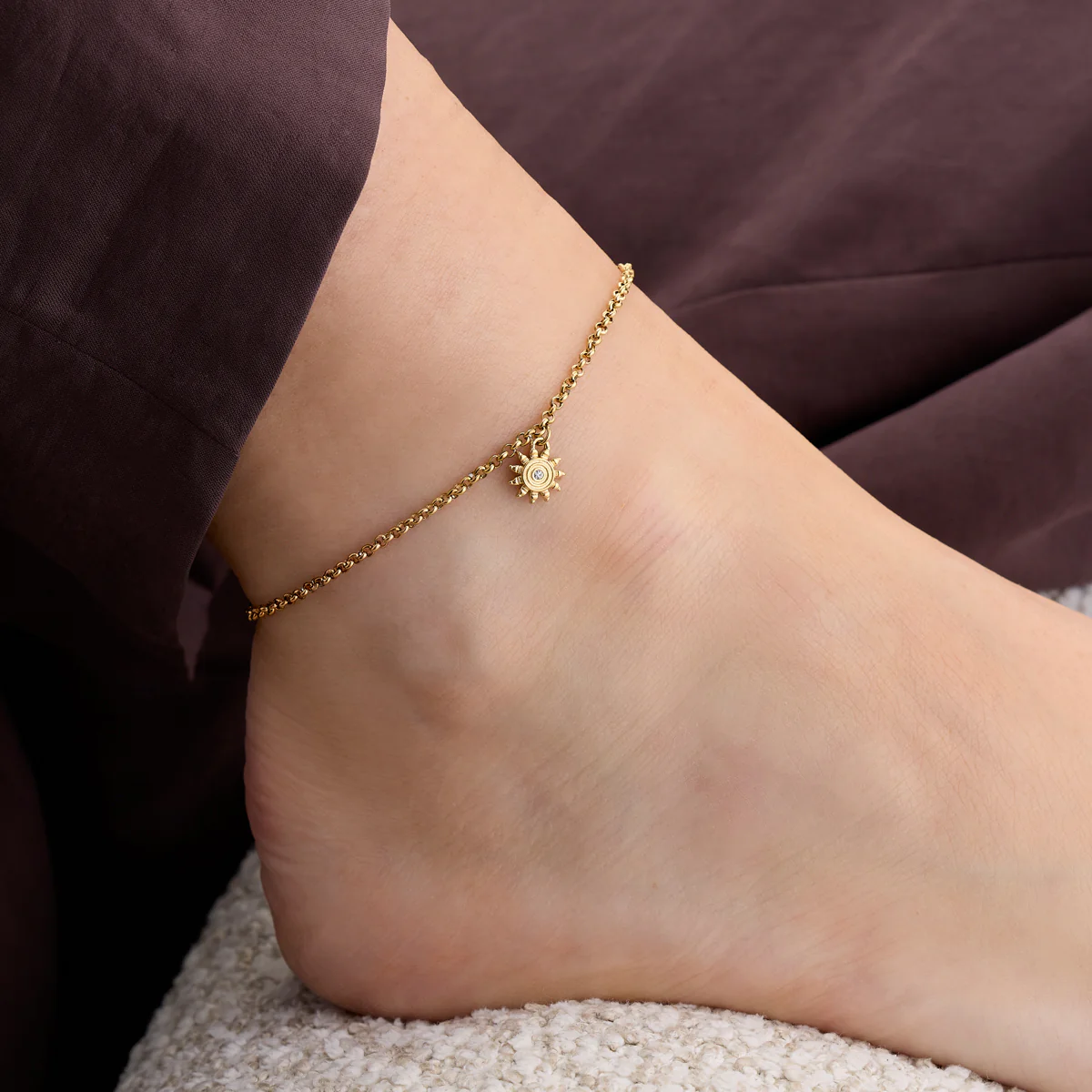 Ocean Charms Sun Anklet (Gold) - Image 2