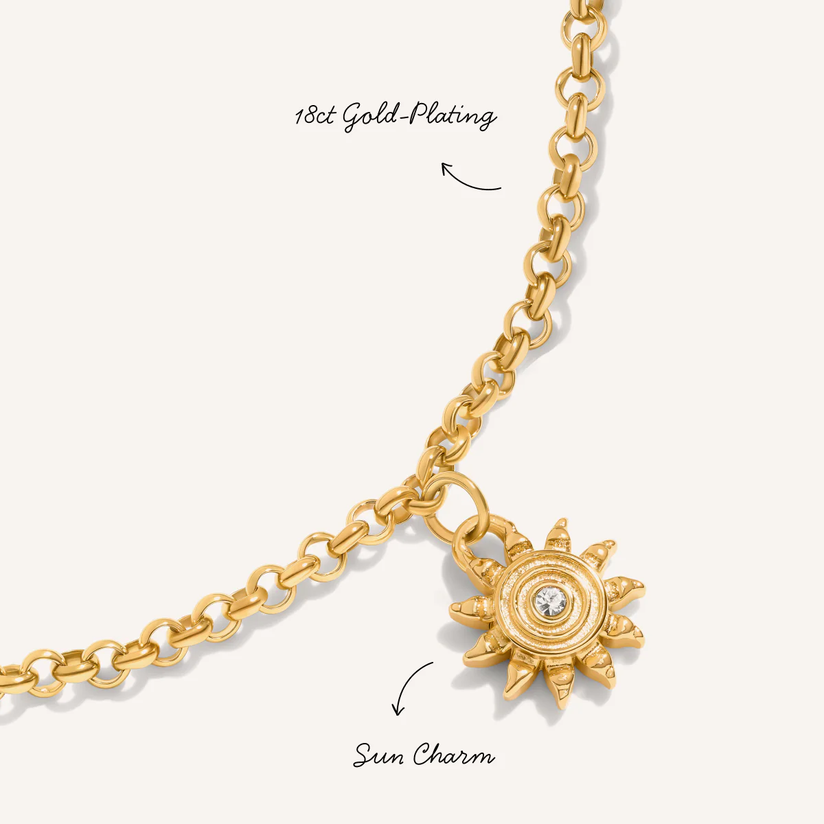 Ocean Charms Sun Anklet (Gold) - Image 3
