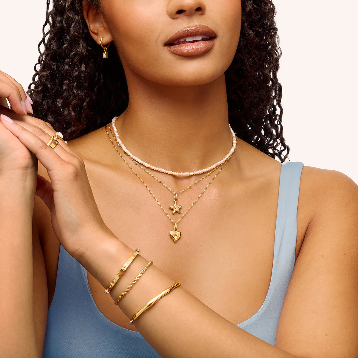 Ocean Pendant Necklace (Gold) - Image 3