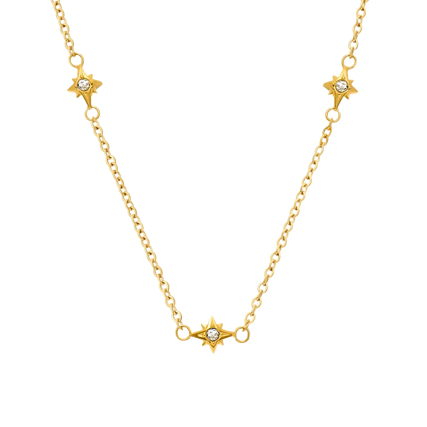 Fingerprint Moon & Star Tag Necklace (Gold) - Image 22