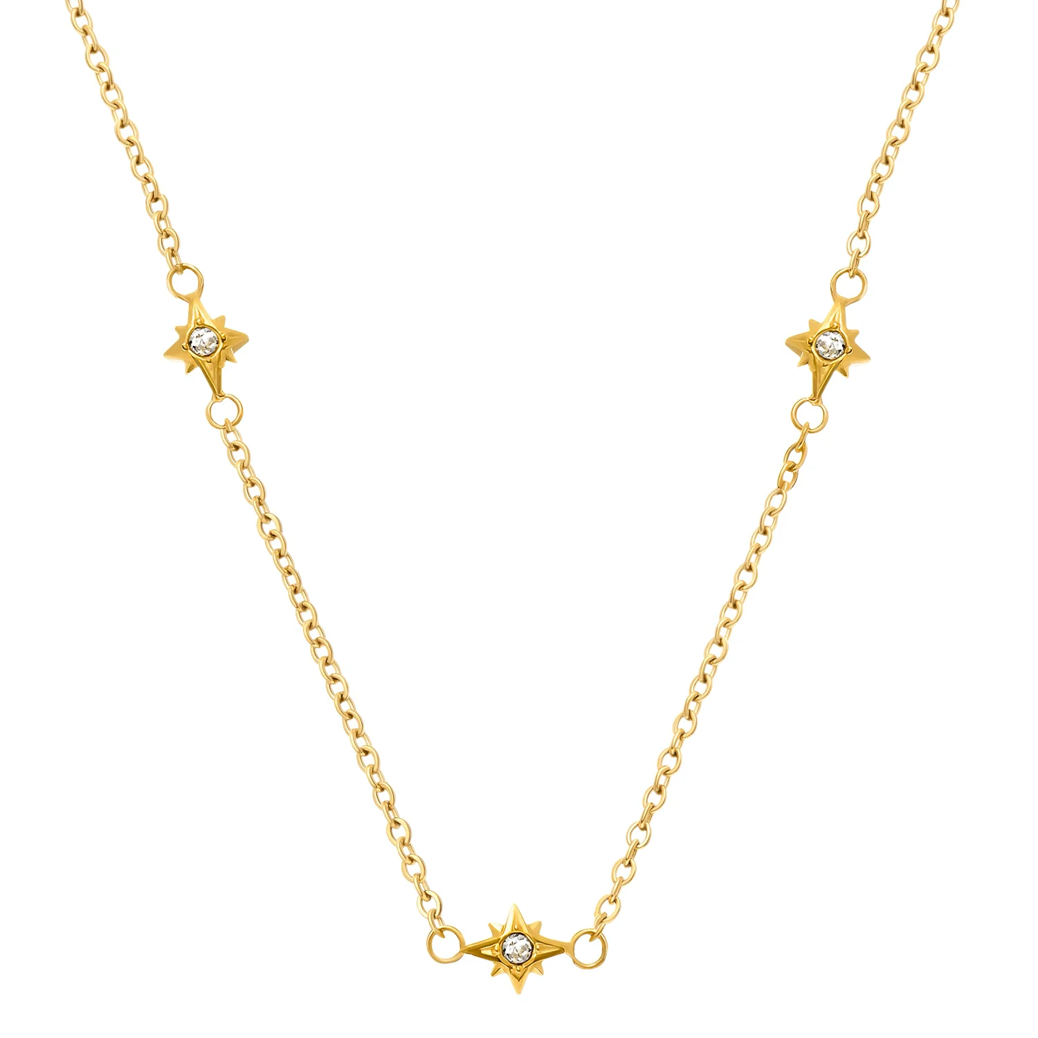 Fingerprint Moon & Star Tag Necklace (Gold) - Image 21