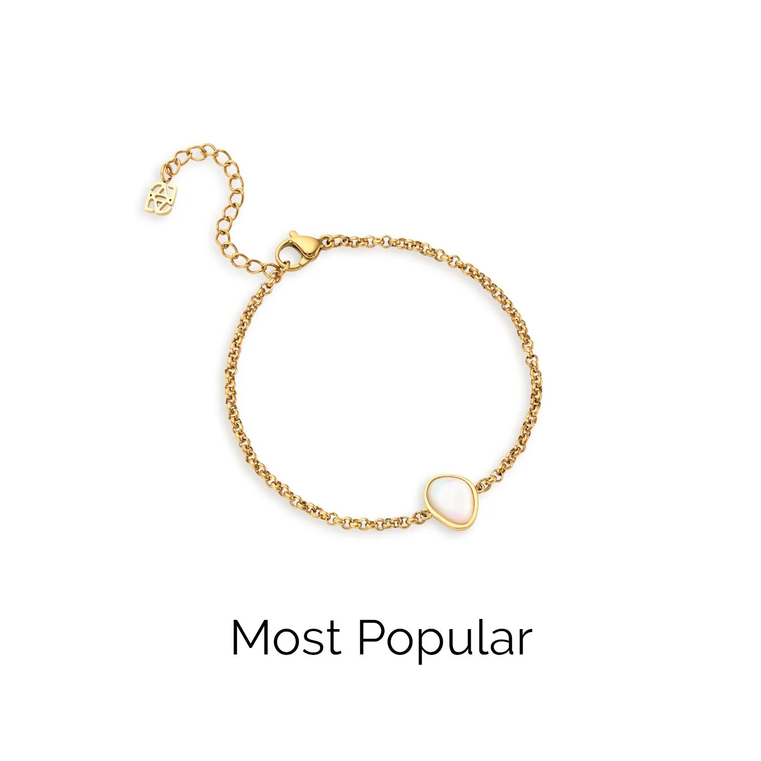 Organic Moonstone Bracelet (Gold) - Image 4
