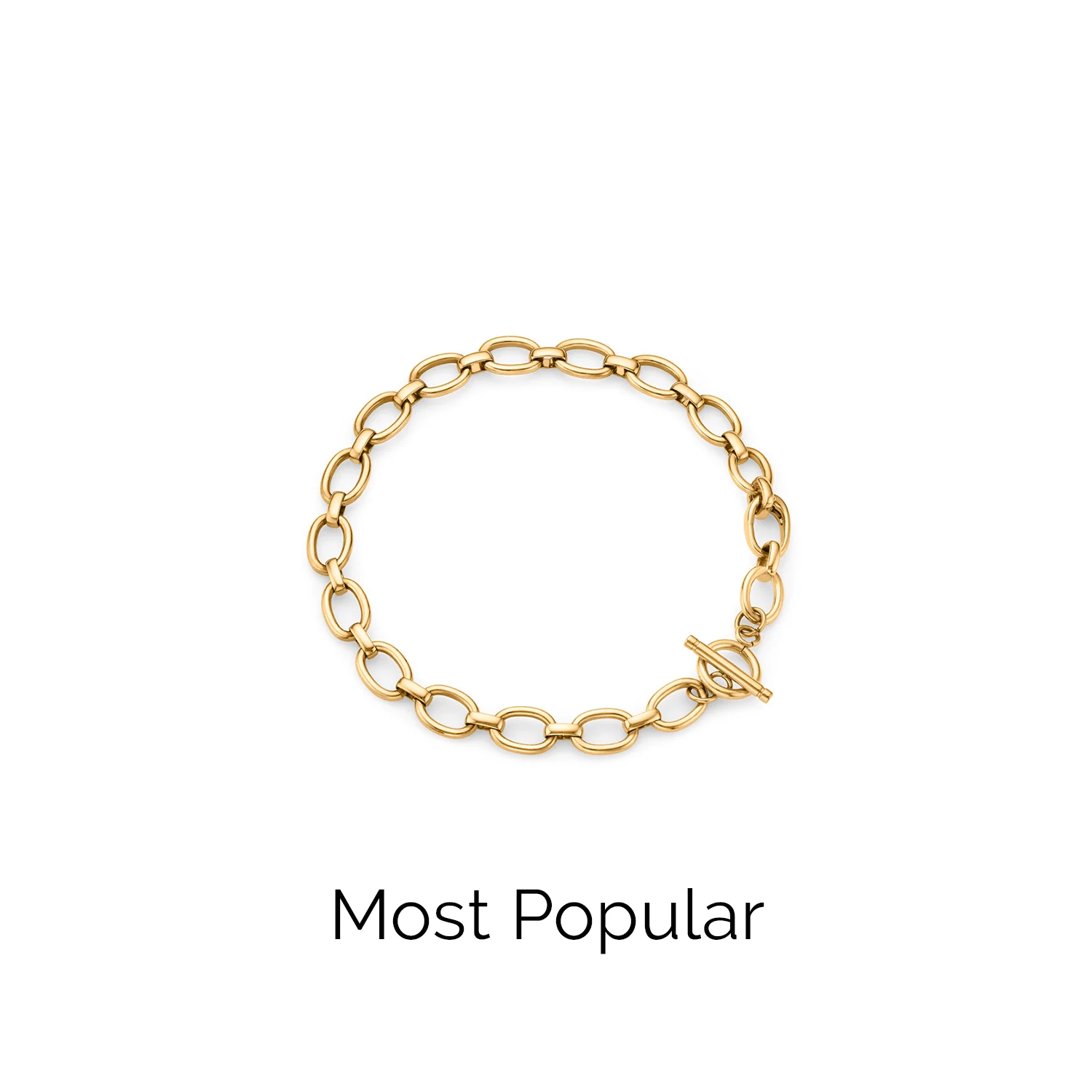 Oval Link Chain Bracelet (Gold) - Image 2