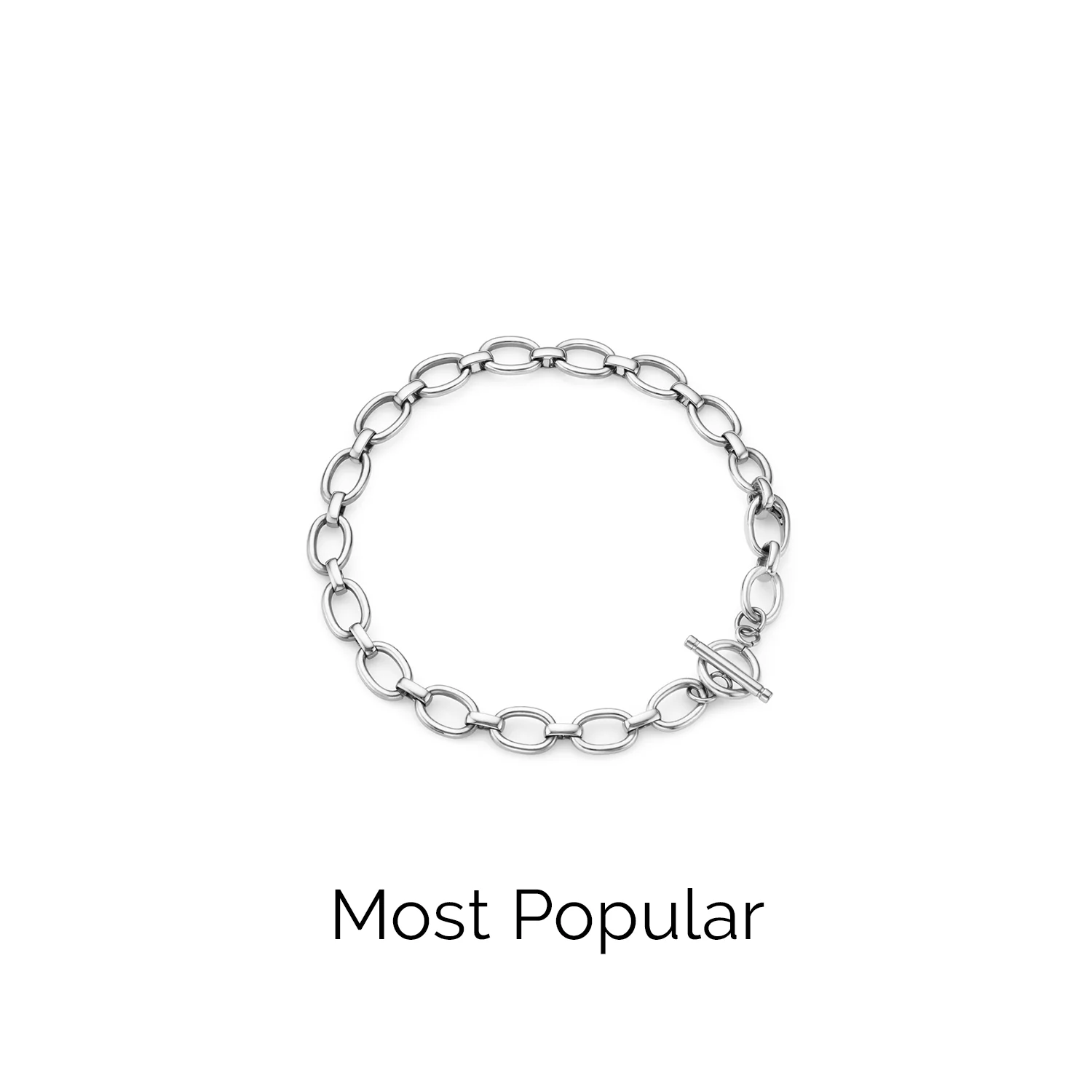 Oval Link Chain Bracelet (Silver) - Image 3