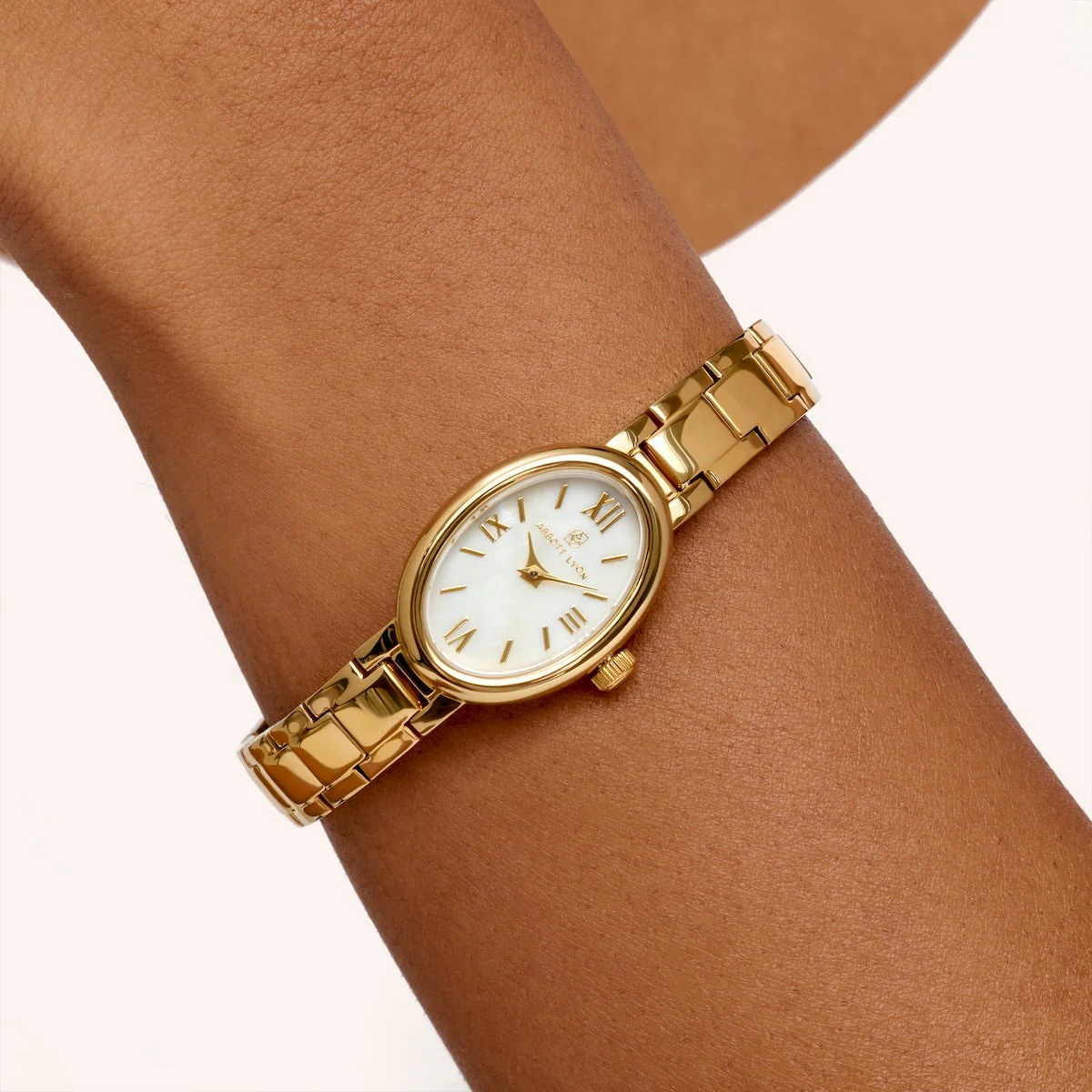 Oval & Pearl Watch Set (Gold) - Image 3