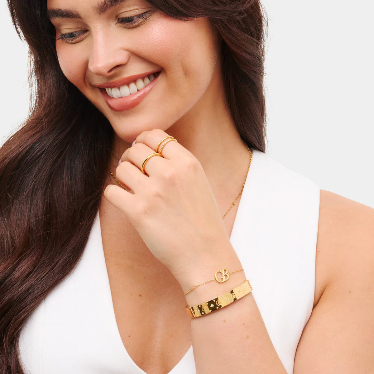 Own Way Monogram Bangle (Gold) - Image 3