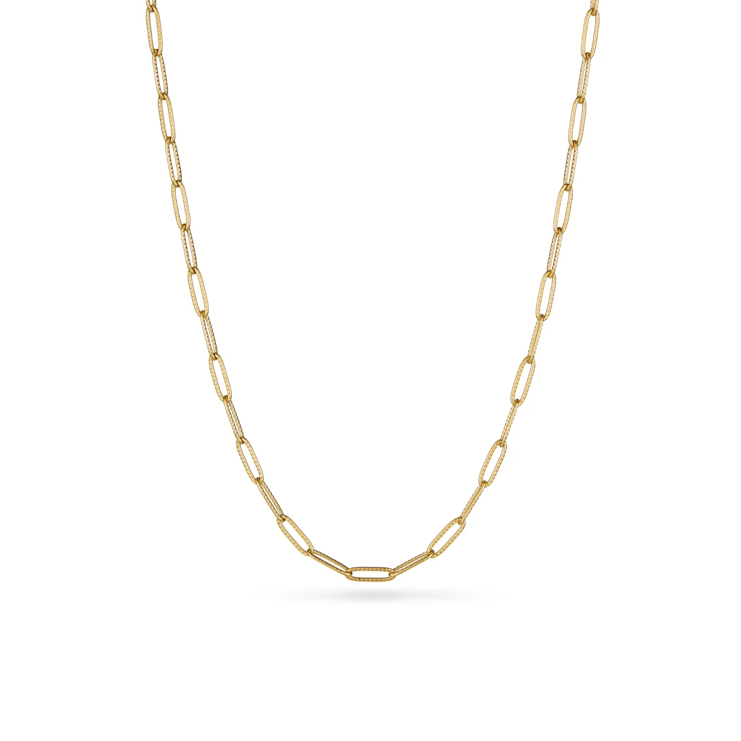 Paperclip Chain Necklace (Gold)