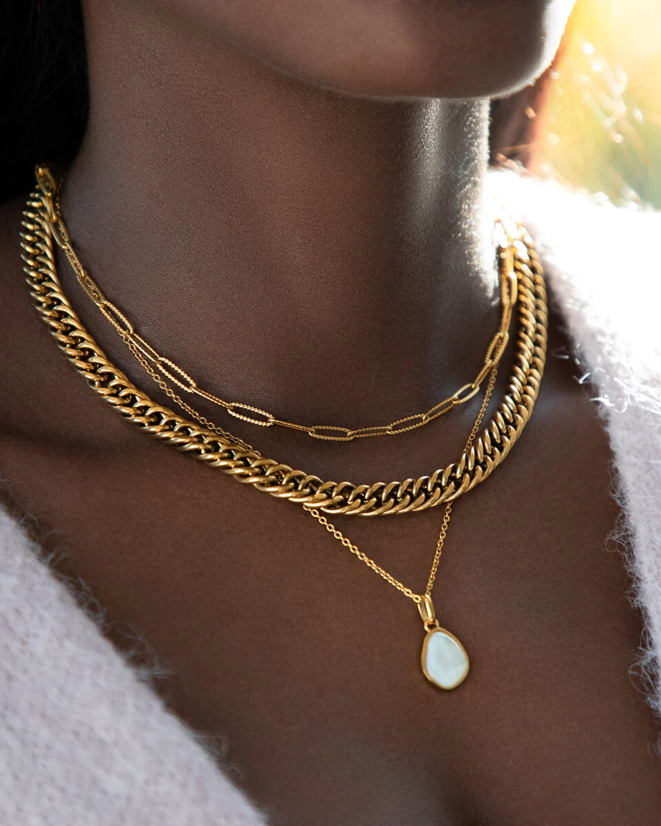 Paperclip Chain Necklace (Gold) - Image 4