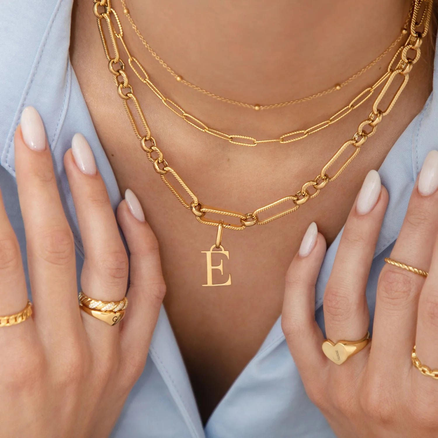 Paperclip Chain Necklace (Gold) - Image 8