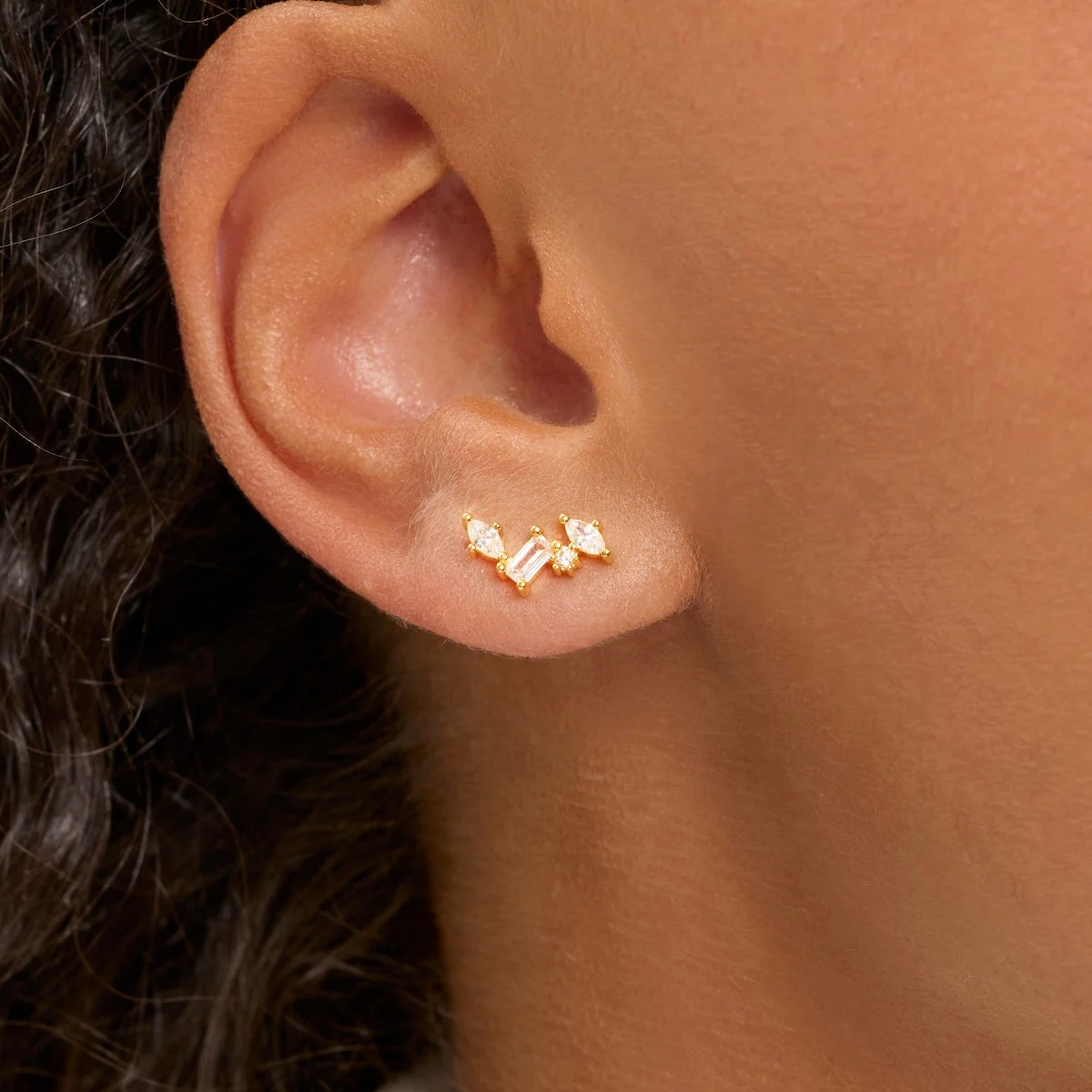 Pavé Climber Earrings (Gold) - Image 2