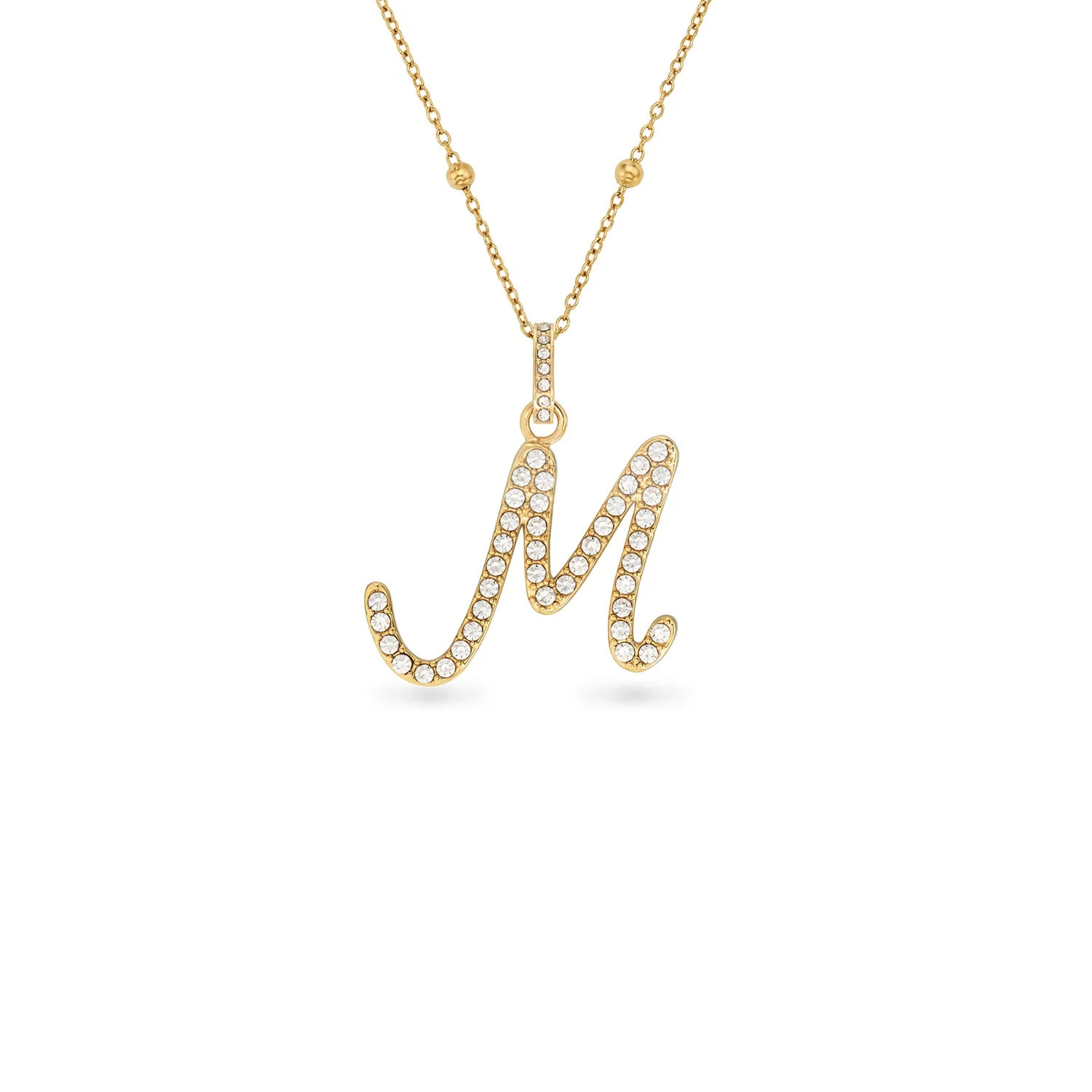 Pavé Initial Necklace (Gold) - Image 3