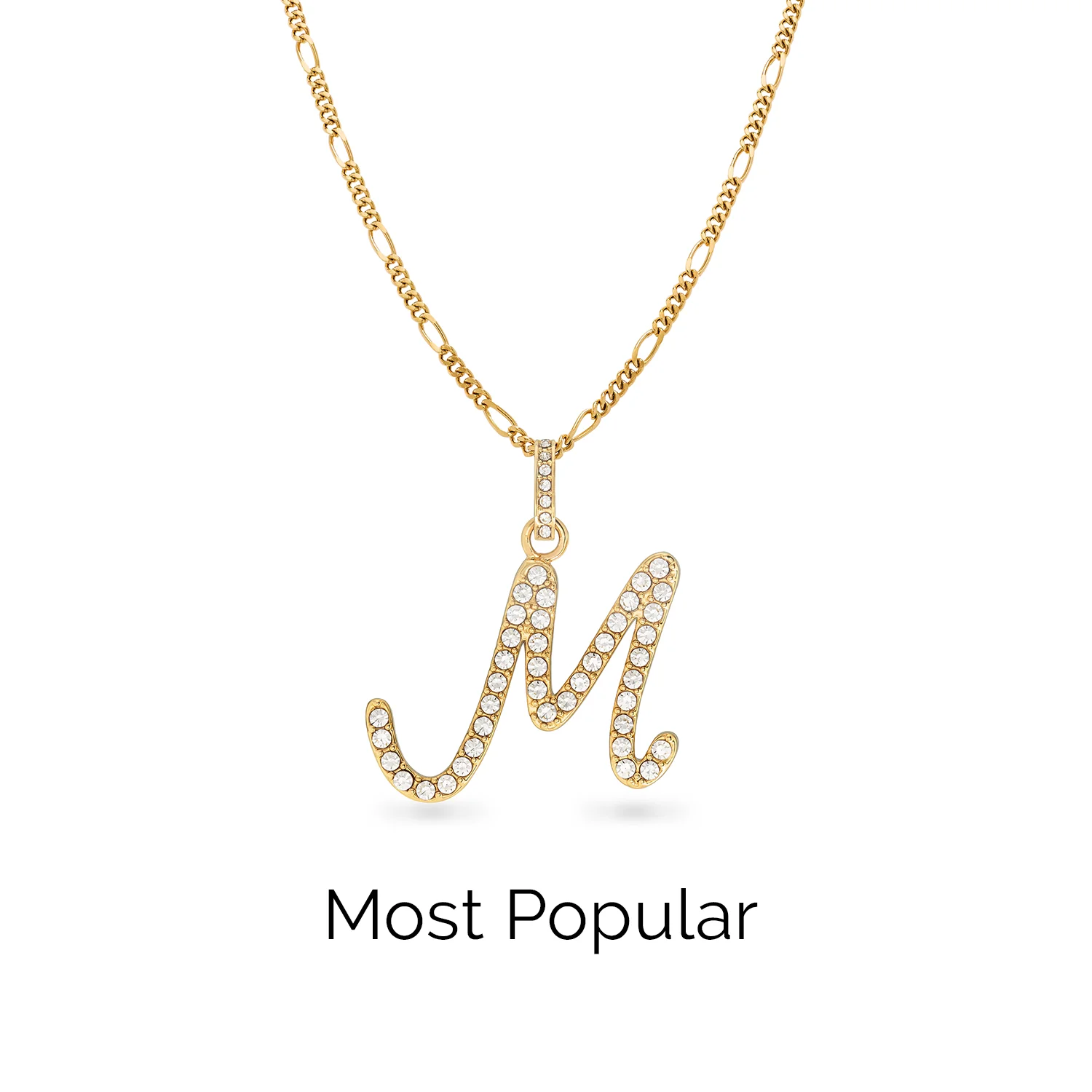 Pavé Initial Necklace (Gold) - Image 4