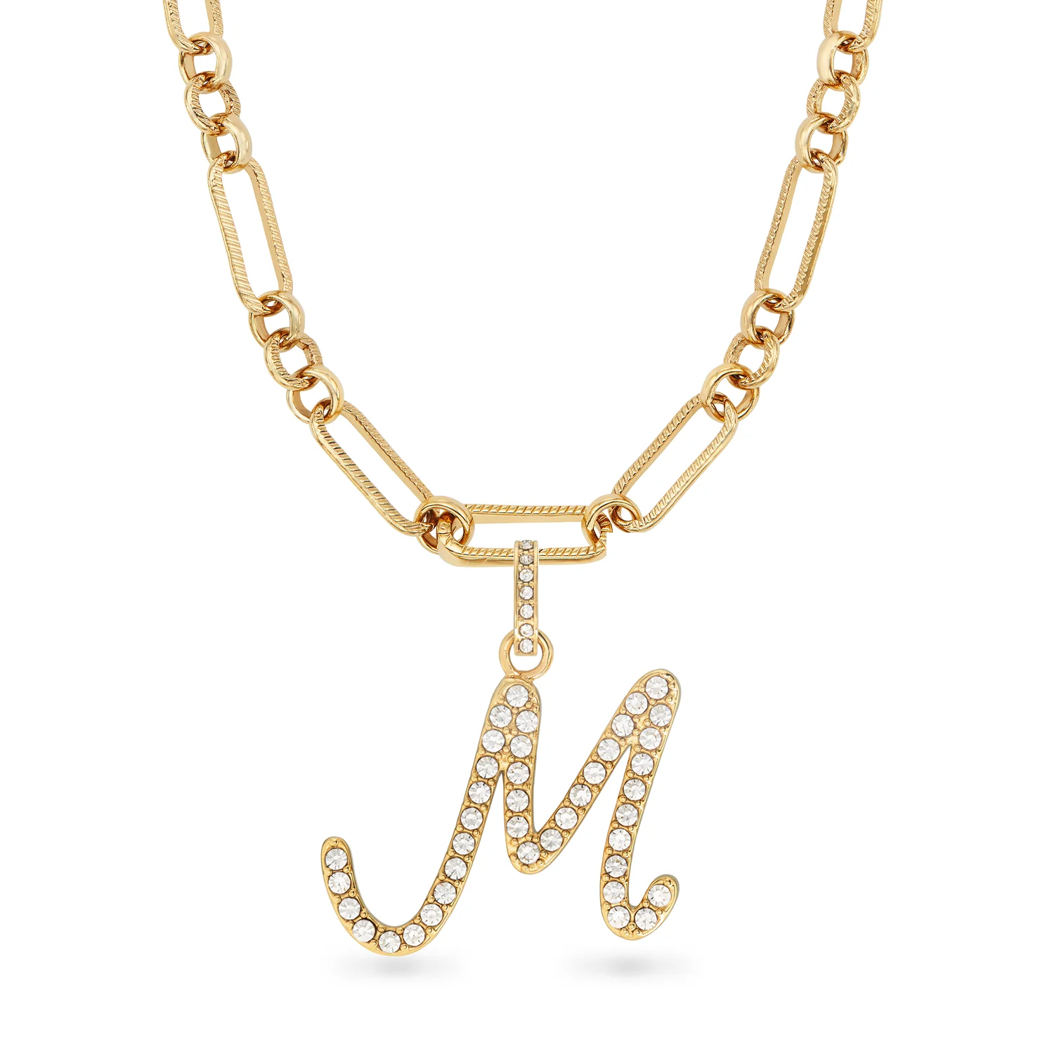 Pavé Initial Necklace (Gold) - Image 5
