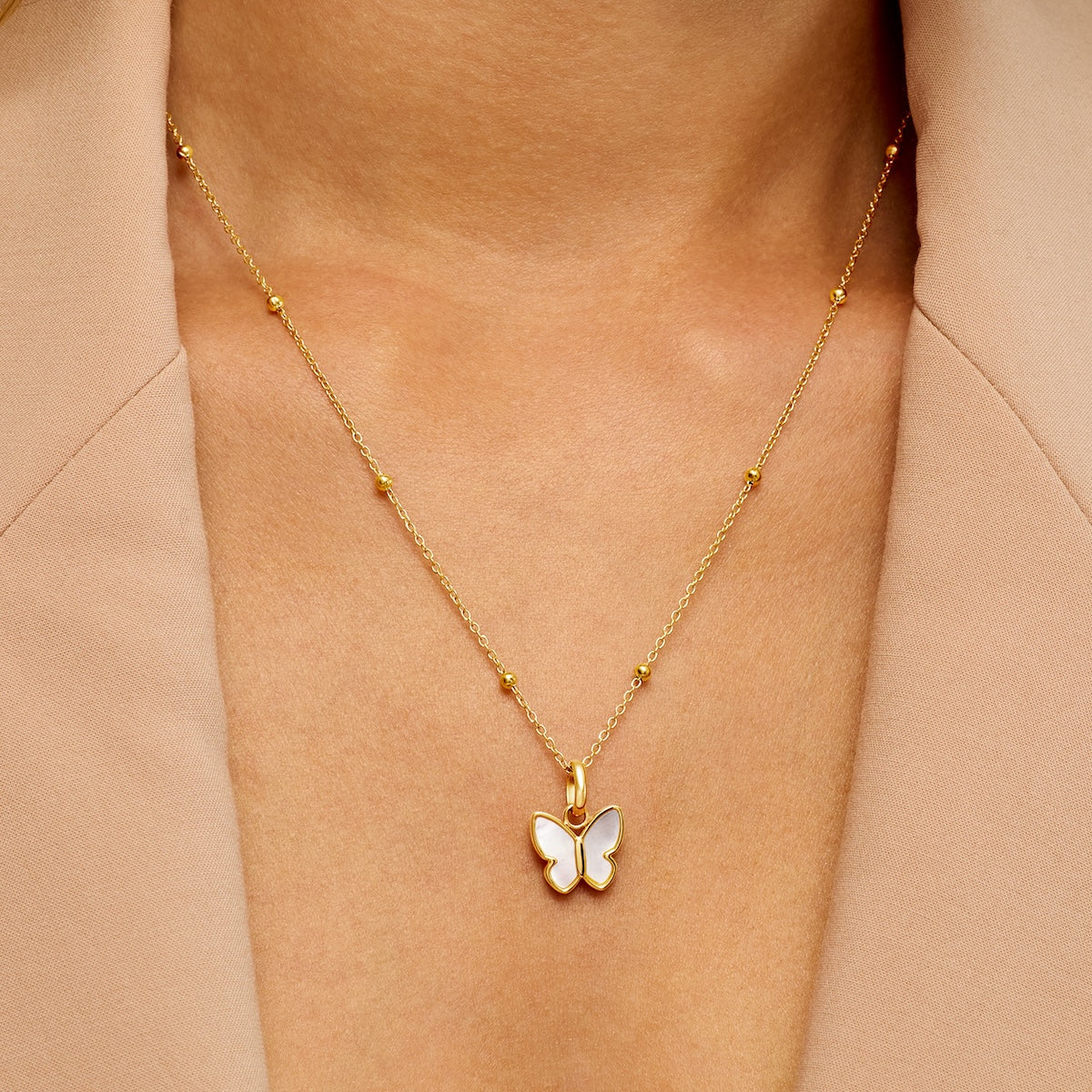 Pearl Butterfly Pendant (Gold) - Image 3