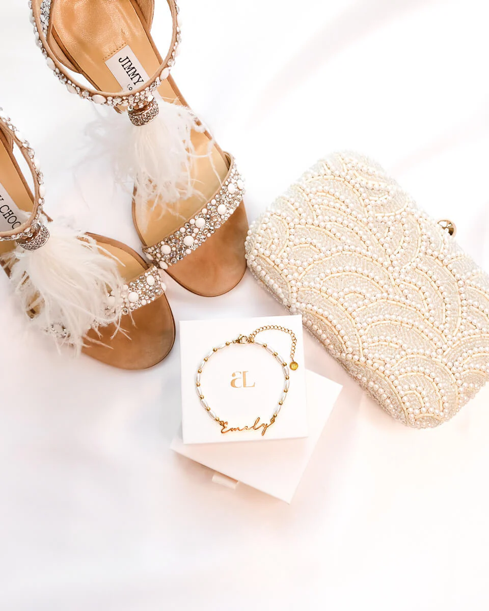 Pearl Chain Signature Name Bracelet (Gold) - Image 7