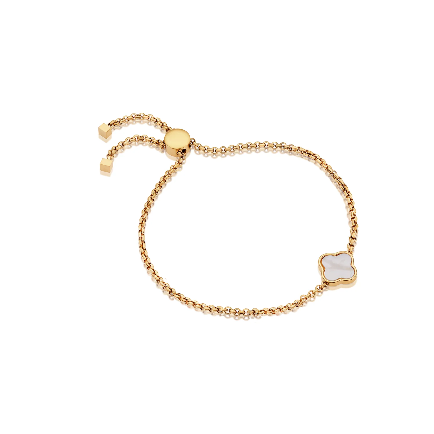 Pearl Clover Custom Name Bracelet (Gold) - Image 8
