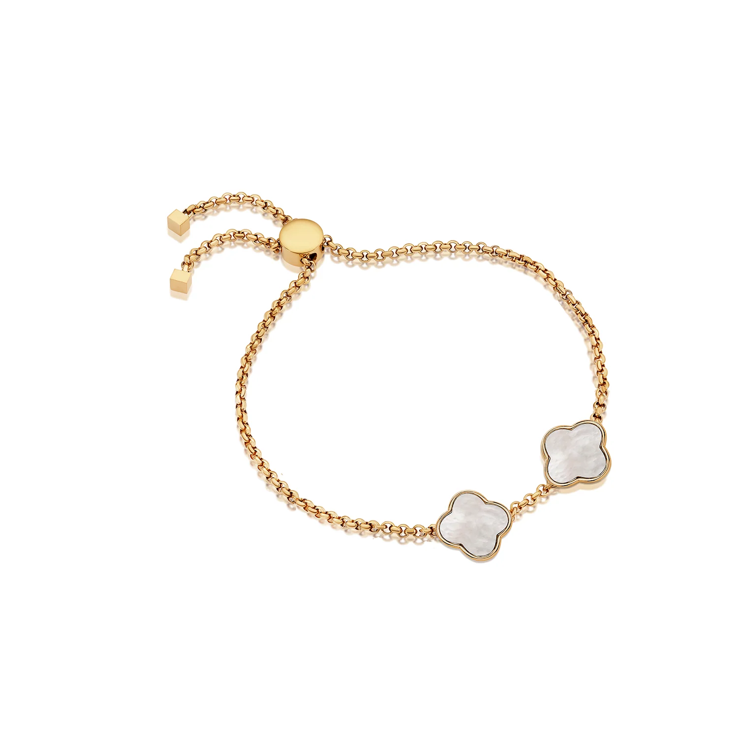 Pearl Clover Custom Name Bracelet (Gold) - Image 9