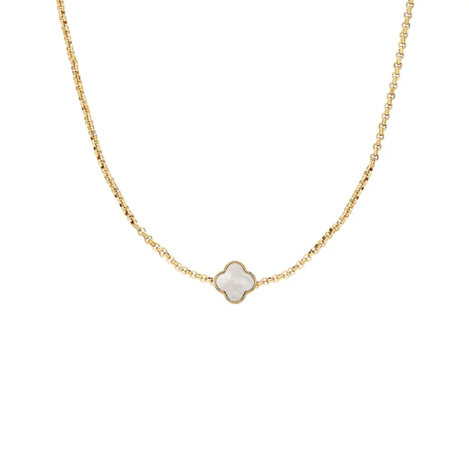 Pearl Clover Custom Name Necklace (Gold) - Image 6