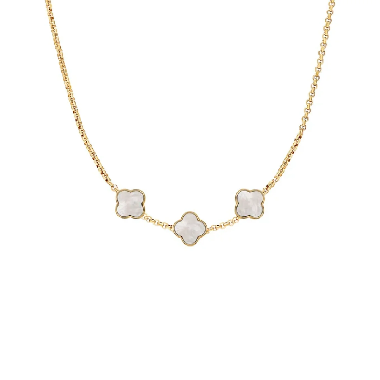 Pearl Clover Custom Name Necklace (Gold) - Image 8