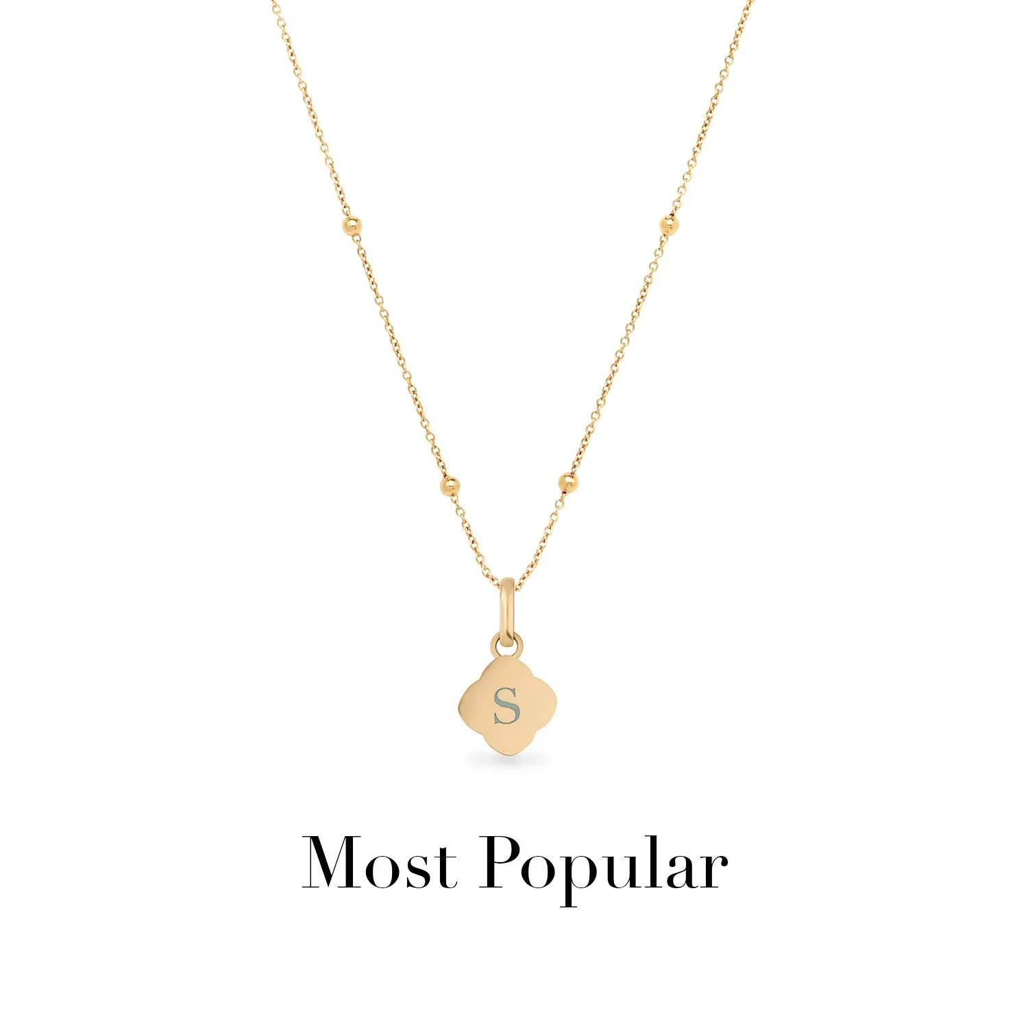 Pearl Clover & Initial Necklace (Gold) - Image 8