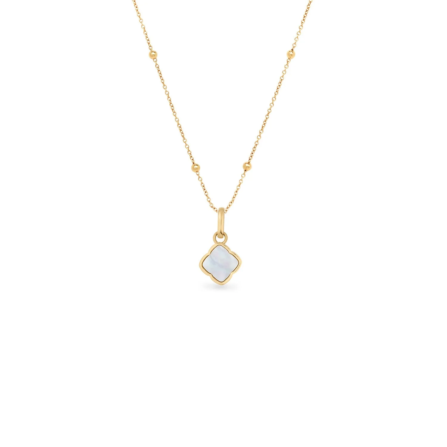 Pearl Clover & Initial Necklace (Gold) - Image 9