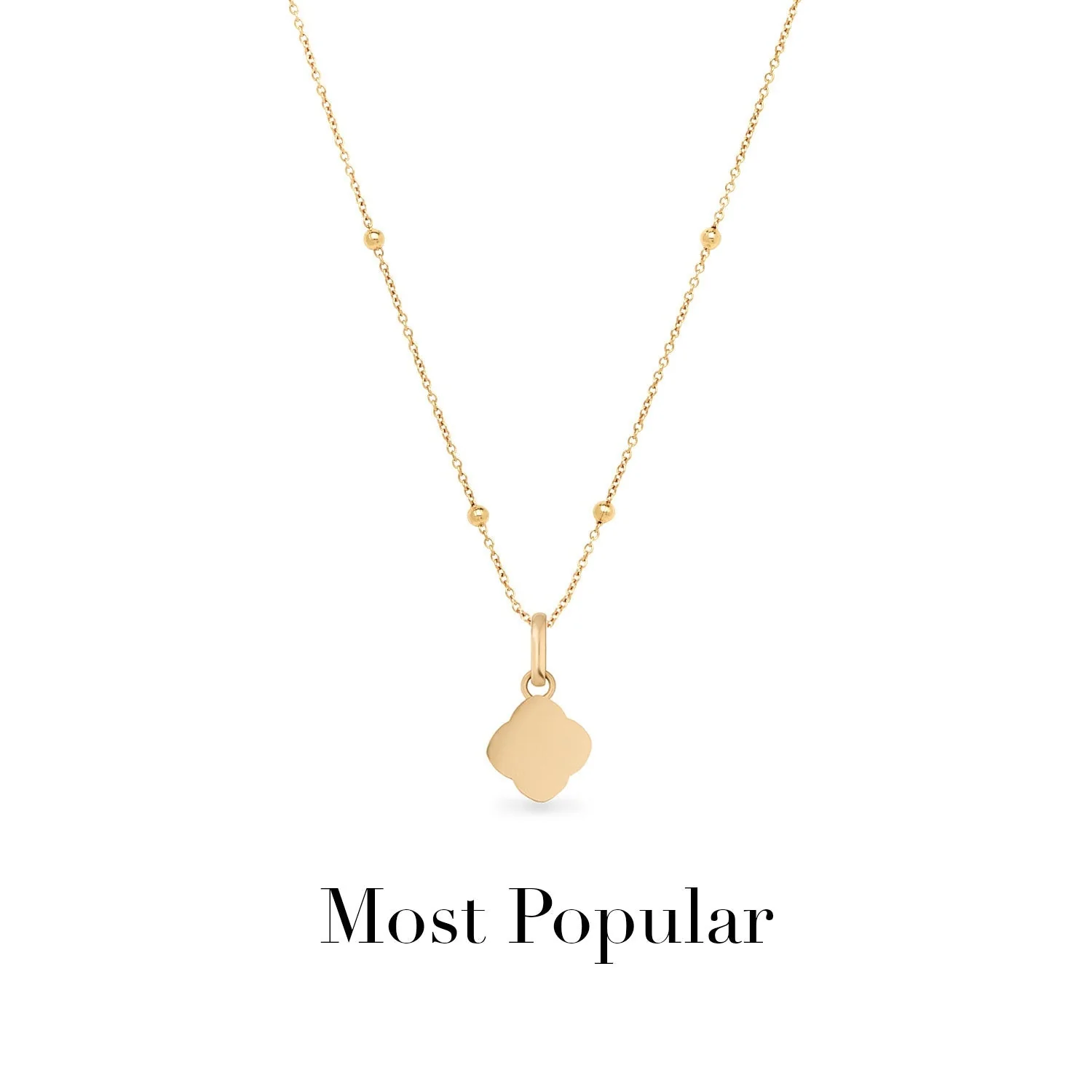 Mother of Pearl Clover Necklace (Gold) - Image 14