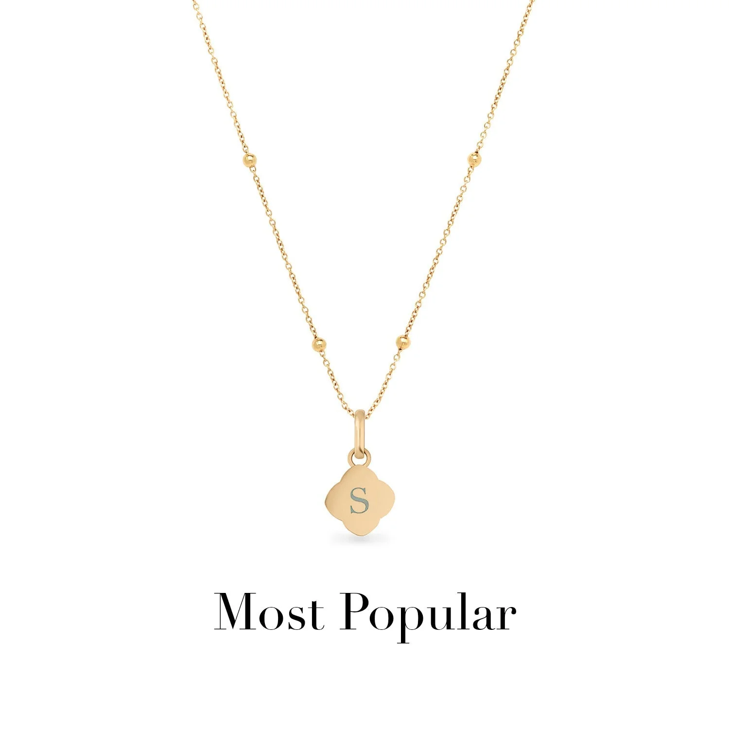 Mother of Pearl Clover Necklace (Gold) - Image 11