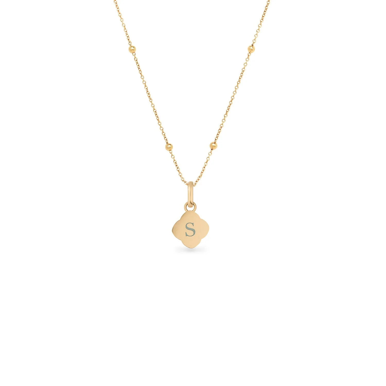 Mother of Pearl Clover Necklace (Gold) - Image 12