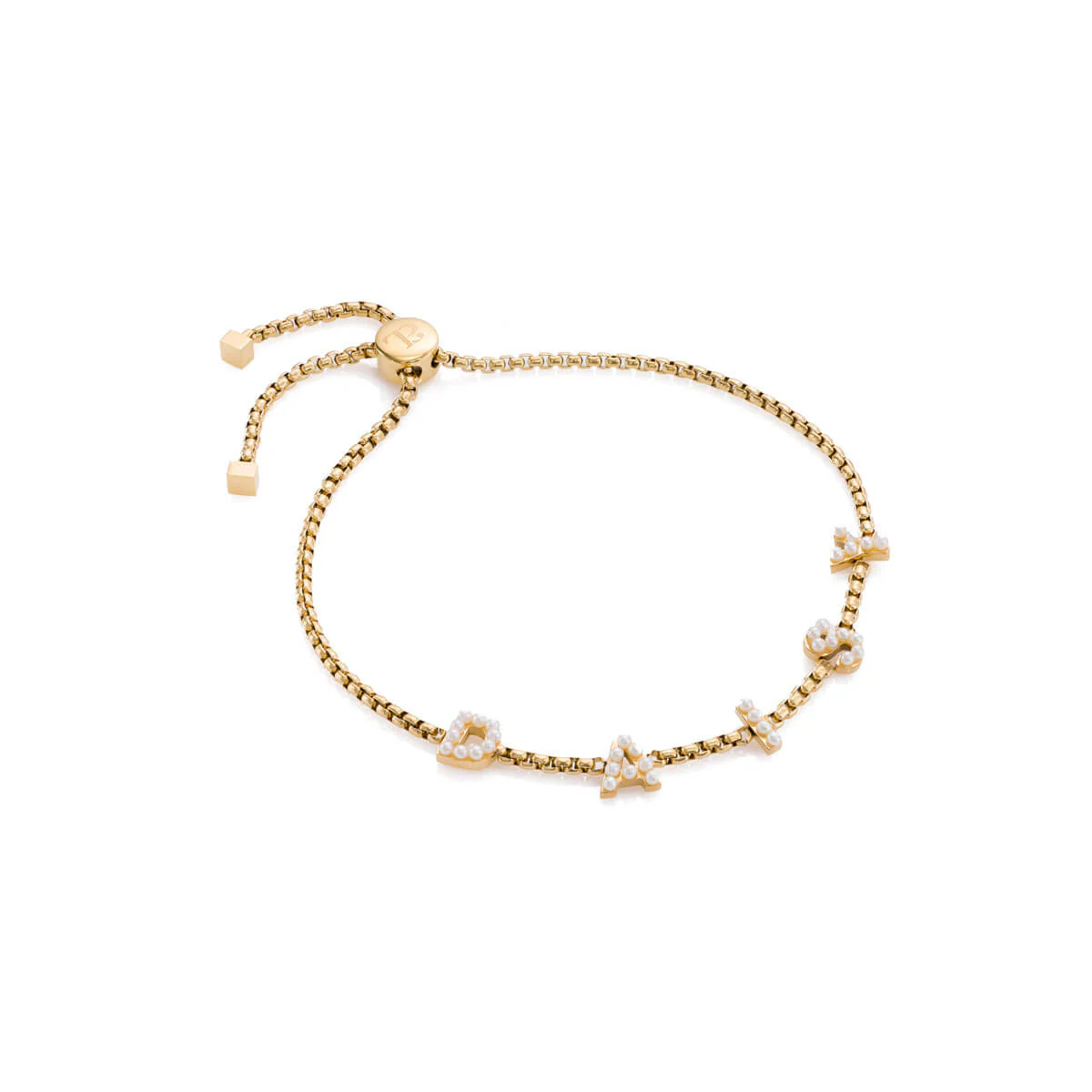 Pearl Custom Name Bracelet (Gold) - Image 4