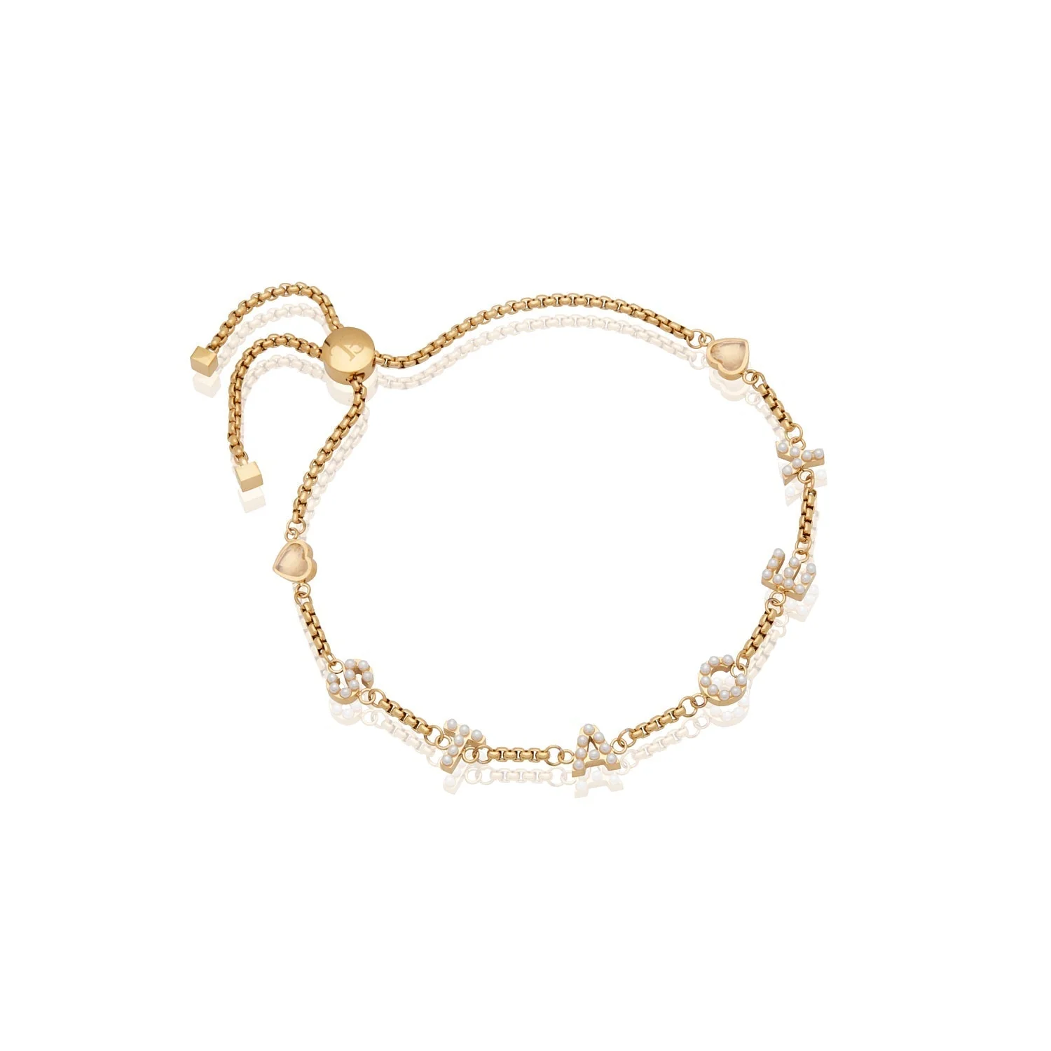 Pearl Custom Name Bracelet (Gold) - Image 5