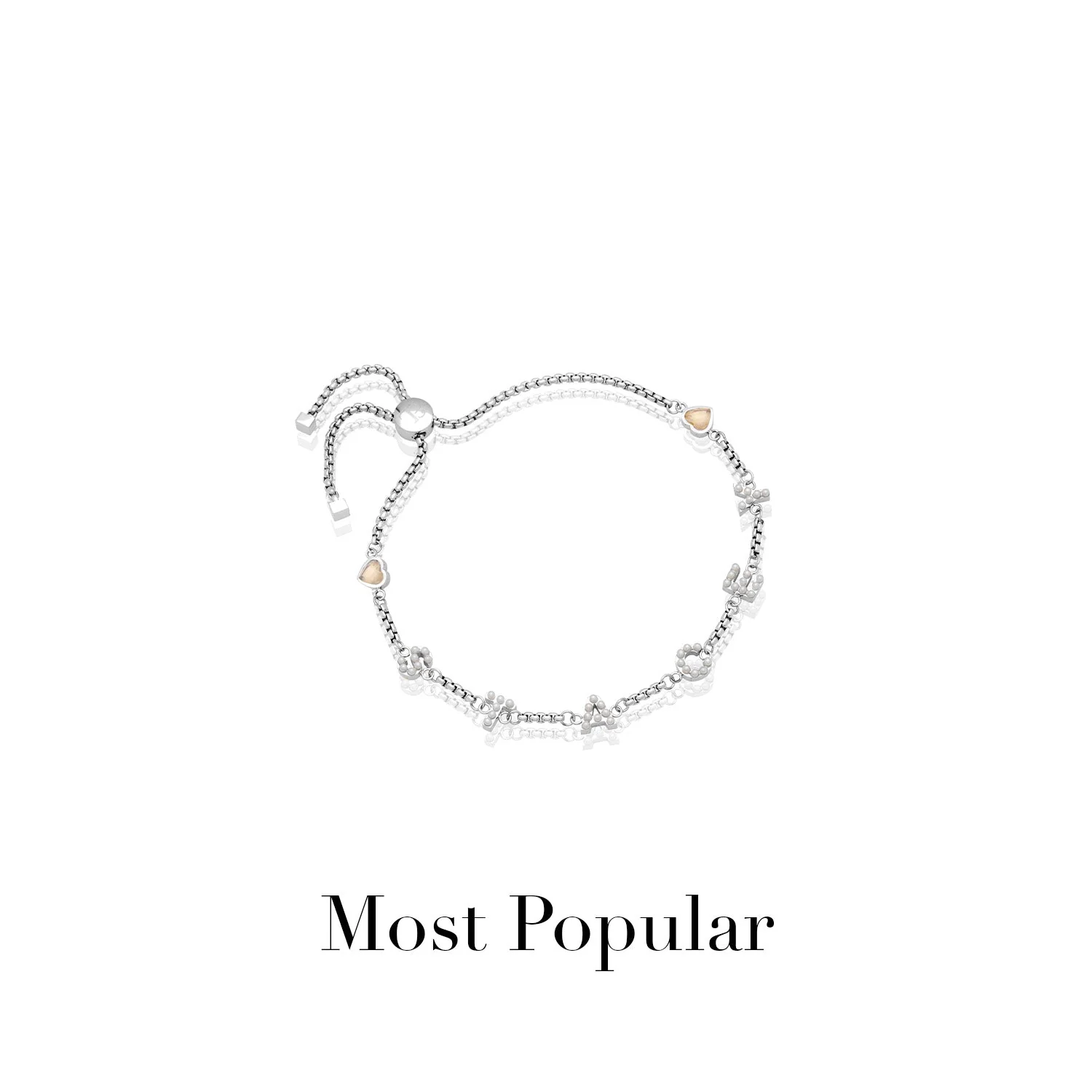 Pearl Custom Name Bracelet (Silver) - Image 10