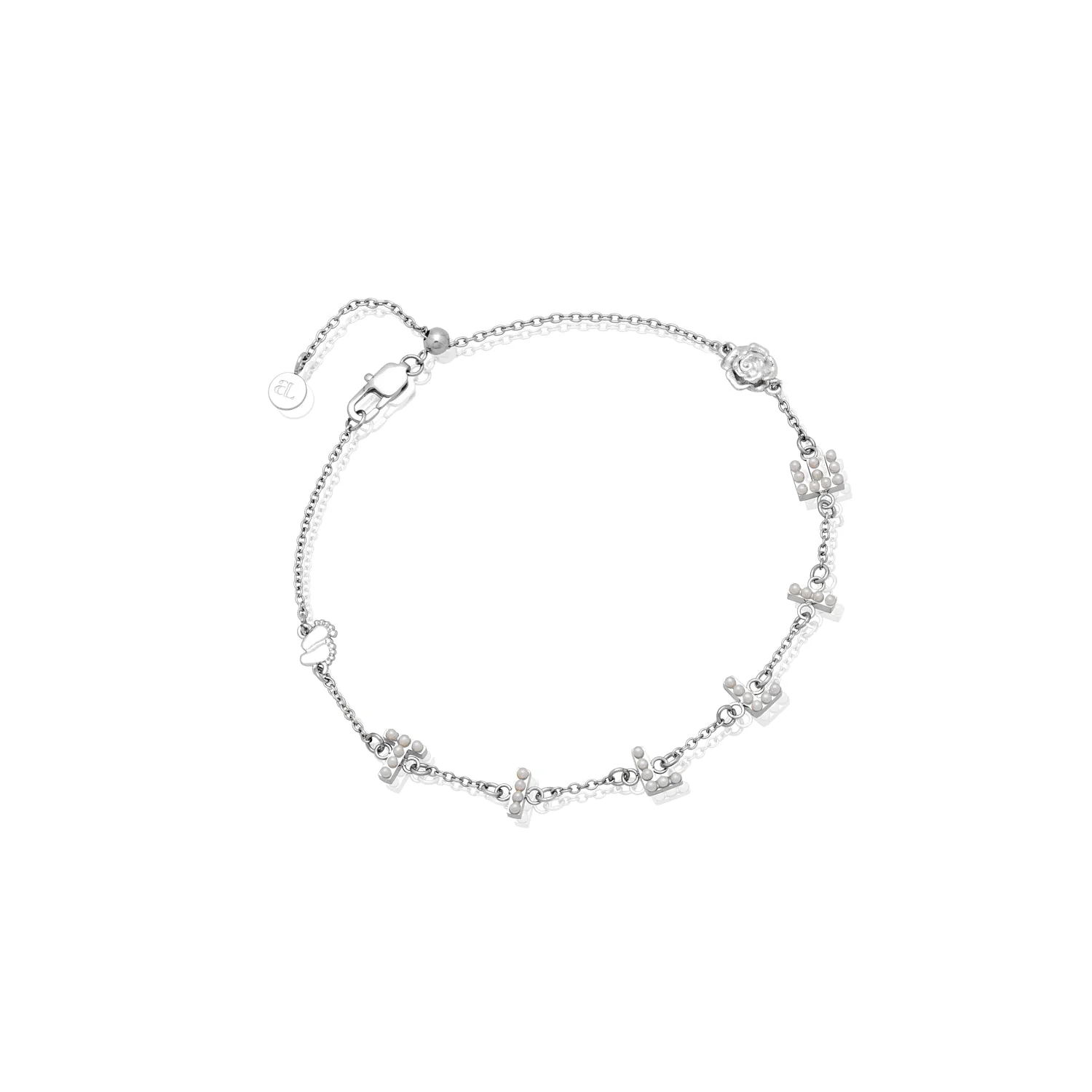 Pearl Custom Name Bracelet (Silver) - Image 6