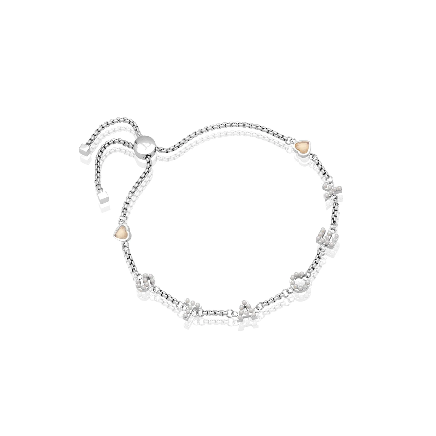 Pearl Custom Name Bracelet (Silver) - Image 7