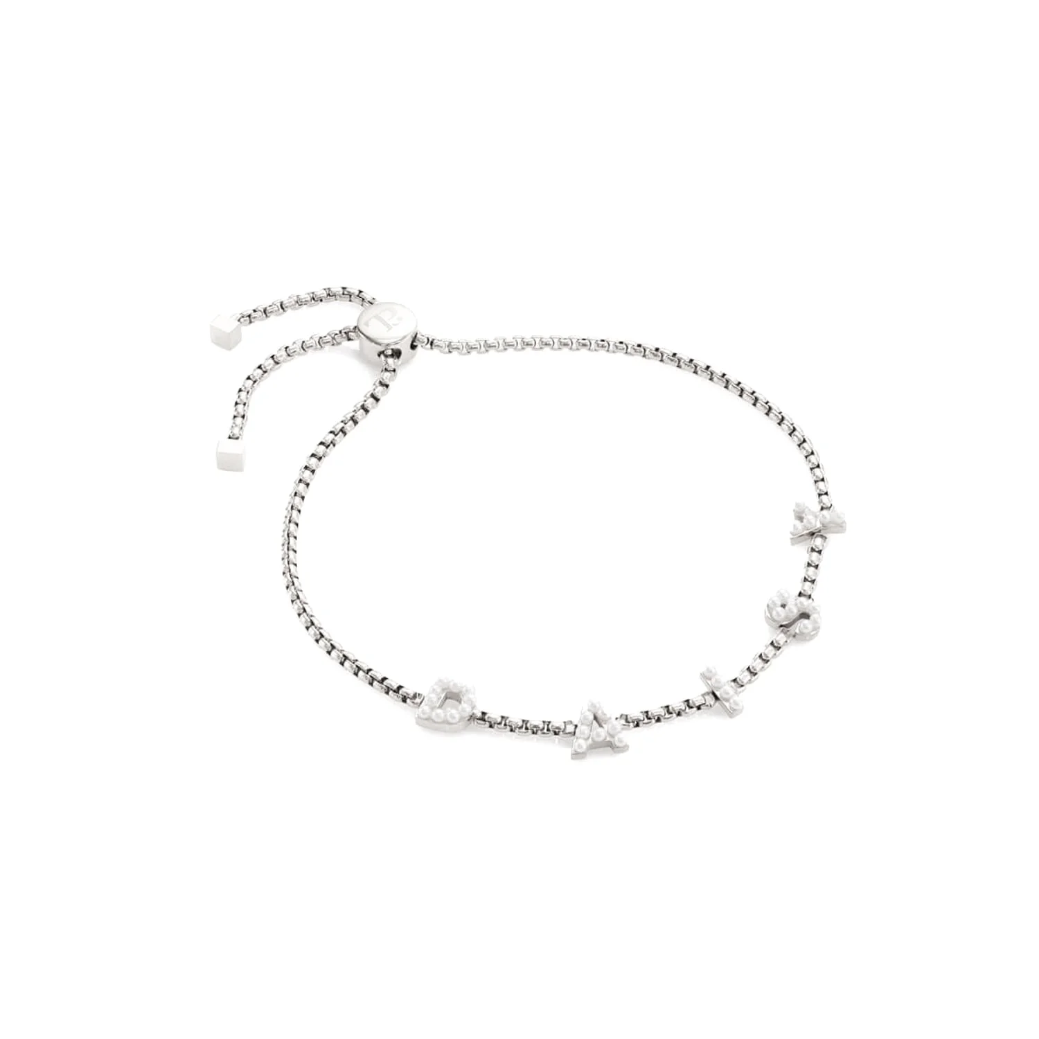 Pearl Custom Name Bracelet (Silver) - Image 8