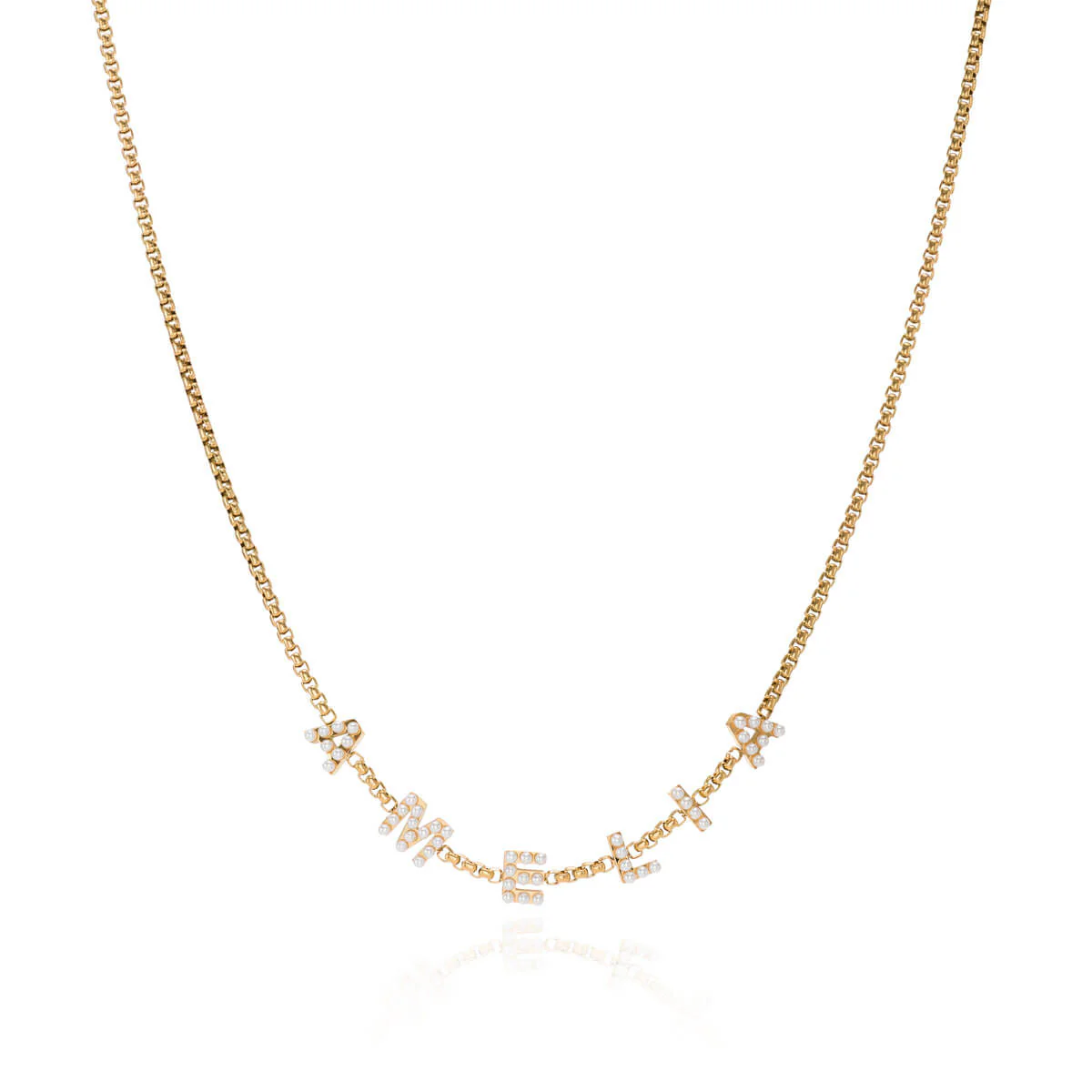 Pearl Custom Name Necklace (Gold) - Image 7