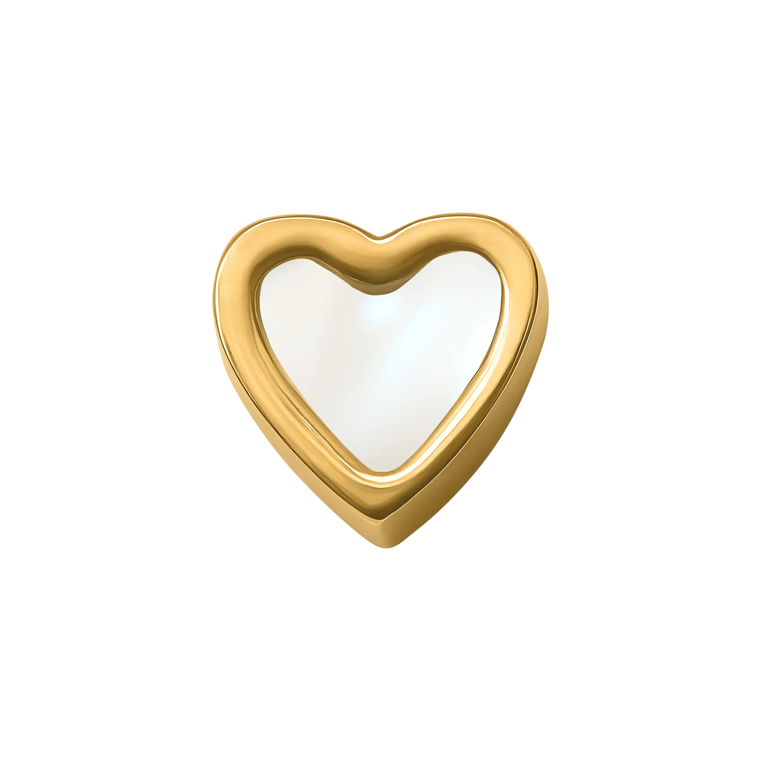 Mini Pearl Heart Charm (Gold)