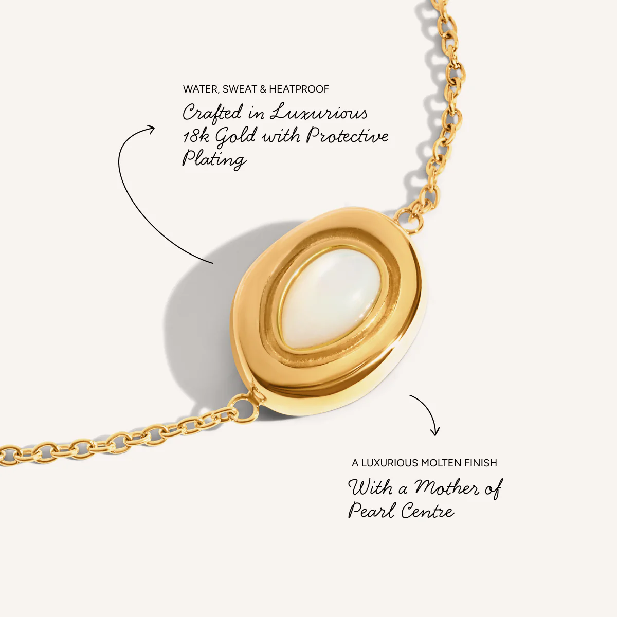 Pearl Molten Bracelet (Gold) - Image 3
