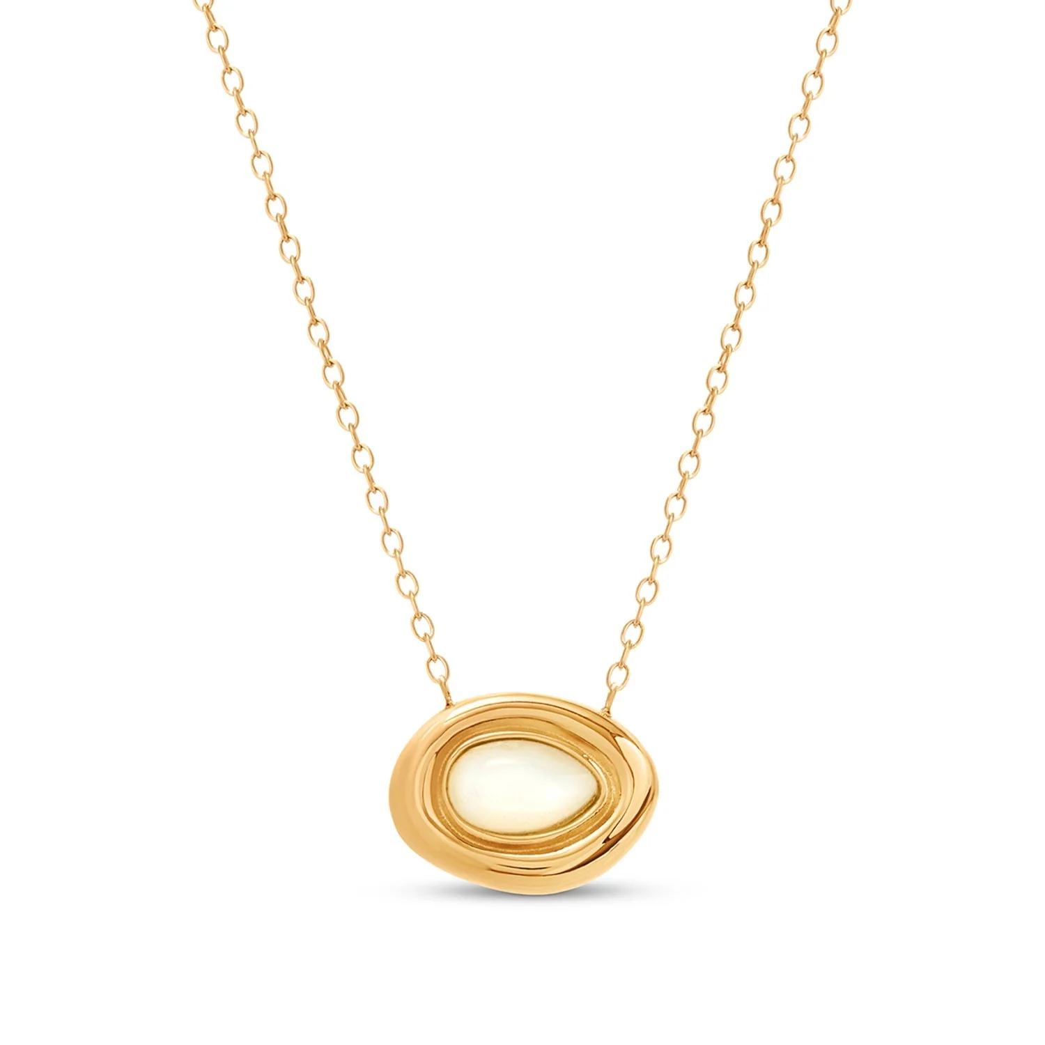 Pearl Molten Necklace (Gold)