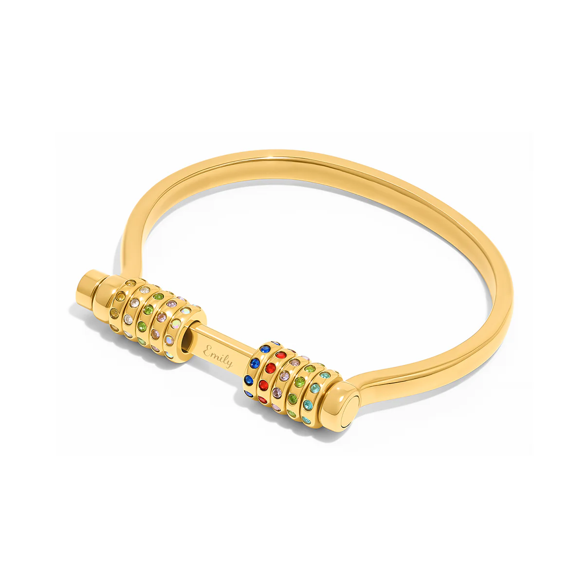 Personalised Confetti Charm Bangle (Gold) - Image 4