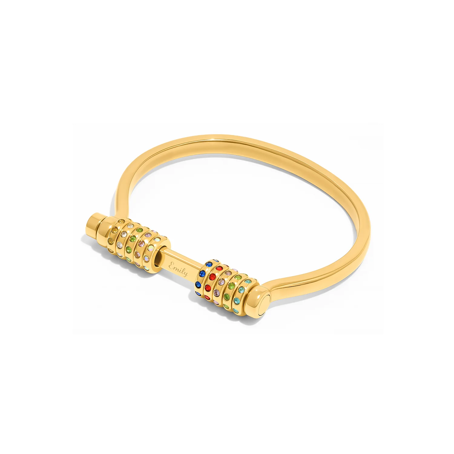 Personalised Confetti Charm Bangle (Gold) - Image 5