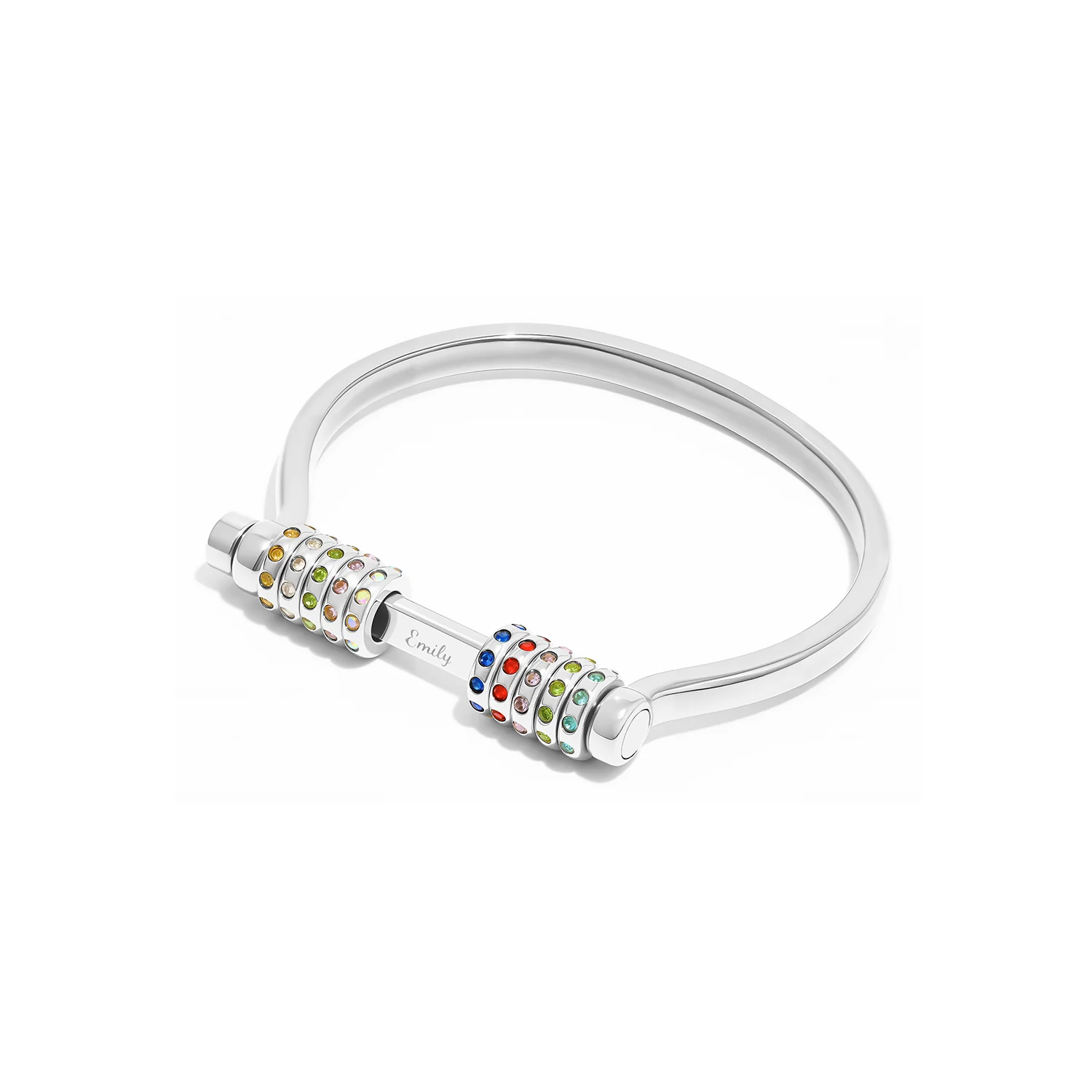 Personalised Confetti Charm Bangle (Silver) - Image 5