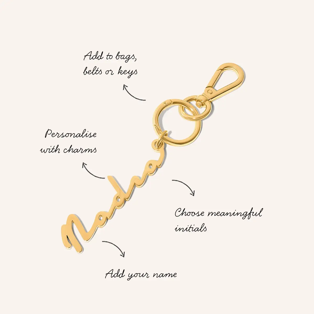 Personalised Name Accessories Charm (Gold) - Image 2