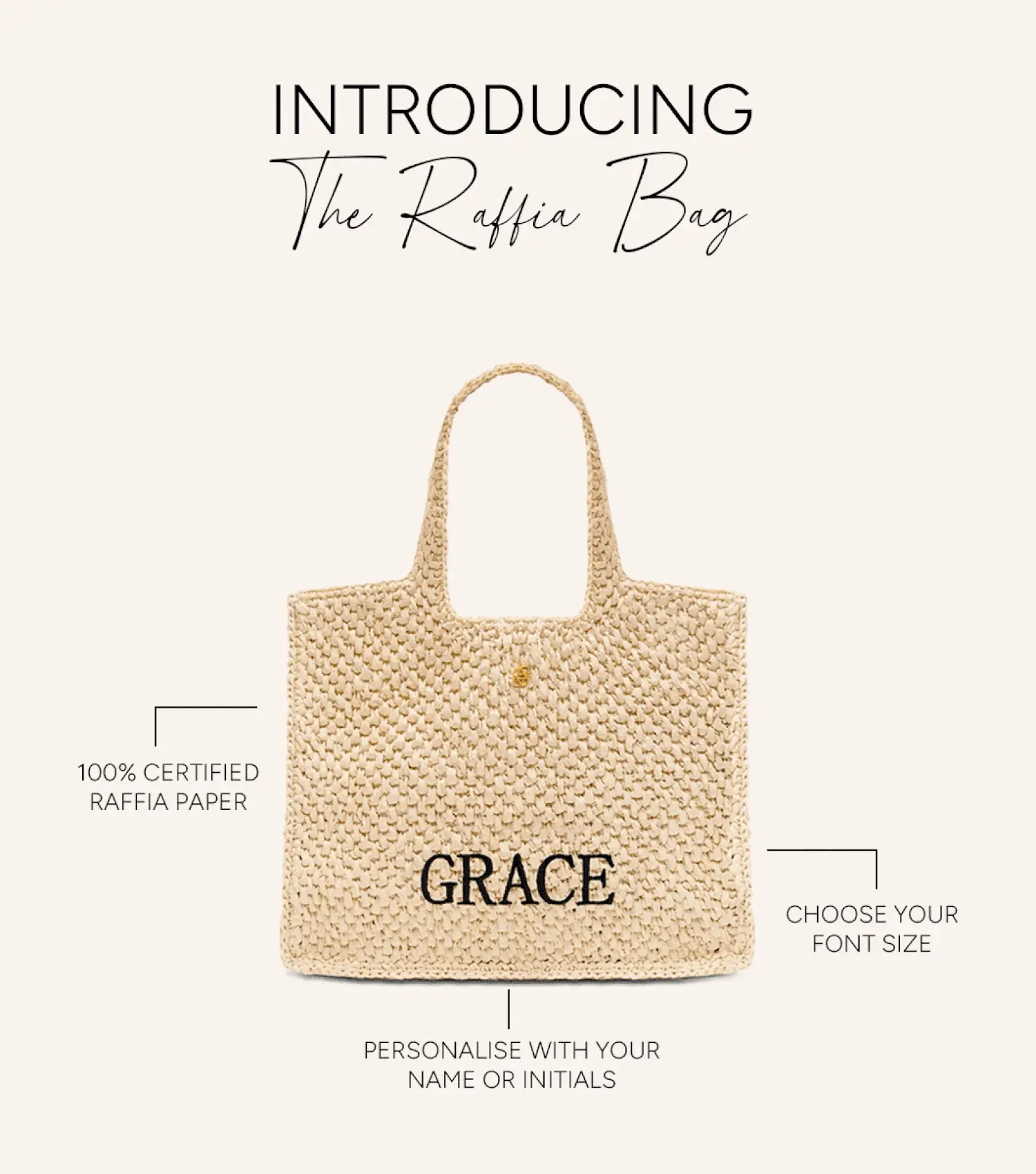 Personalised Raffia Bag - Image 4