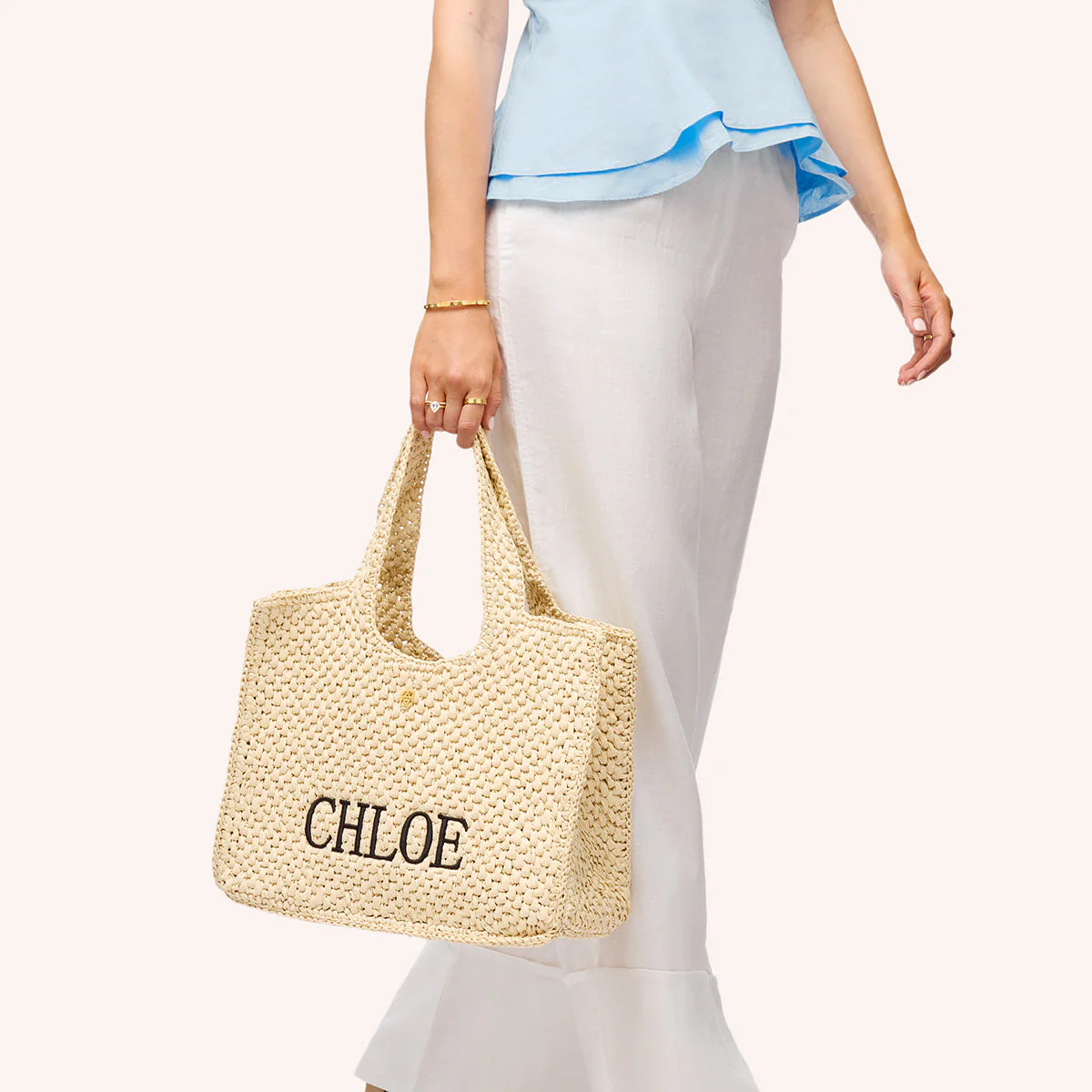Personalised Raffia Bag - Image 6