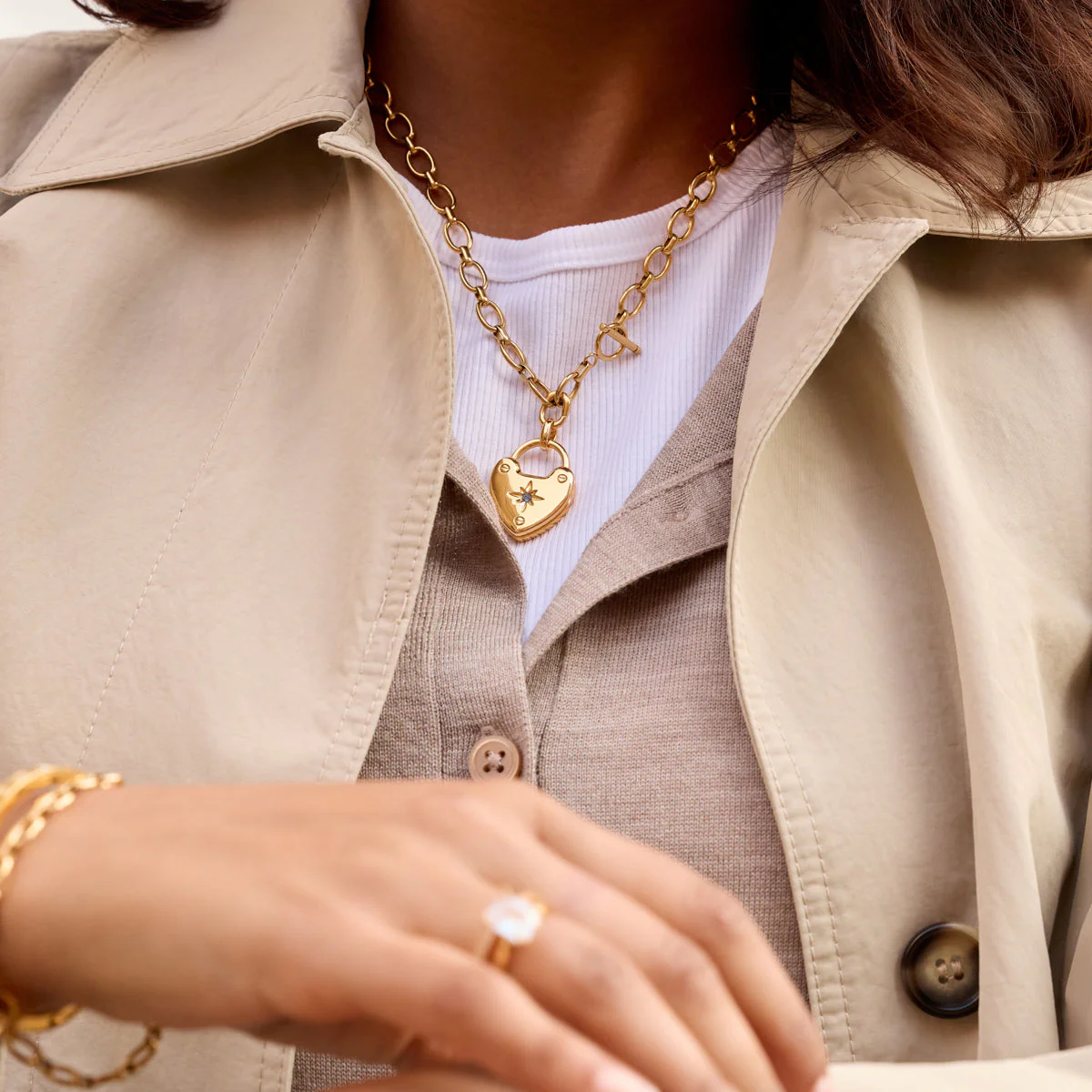 Photo Love Locket Necklace (Gold) - Image 5