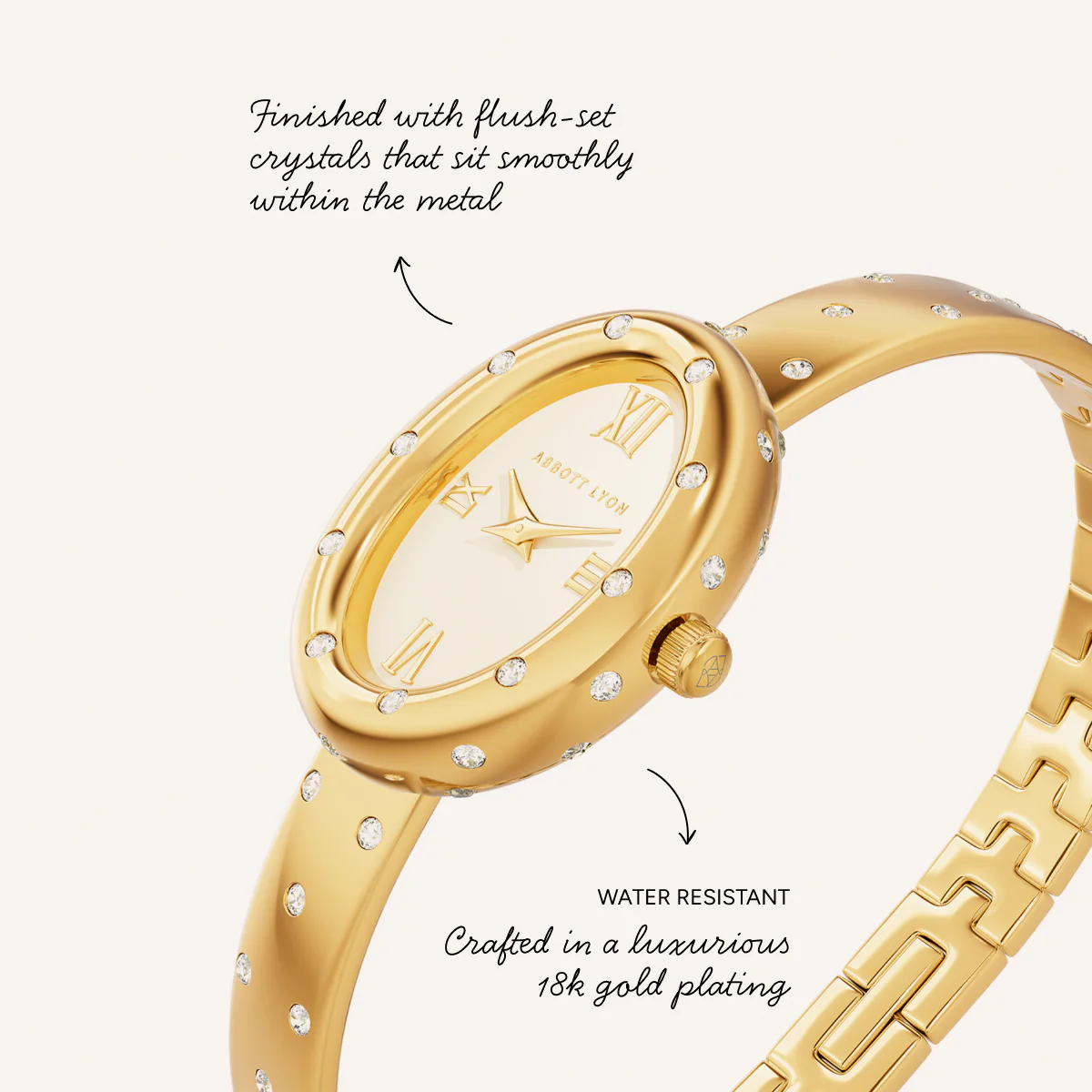 Polka Dot Crystal Watch (Gold) - Image 3