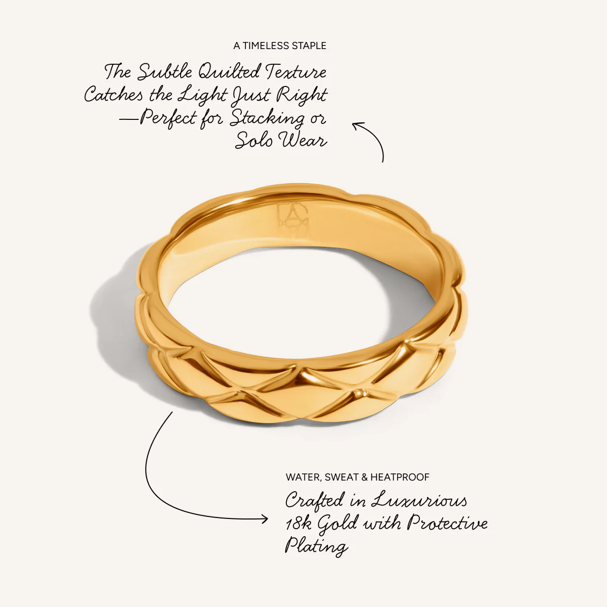 Quilted Ring (Gold) - Image 4
