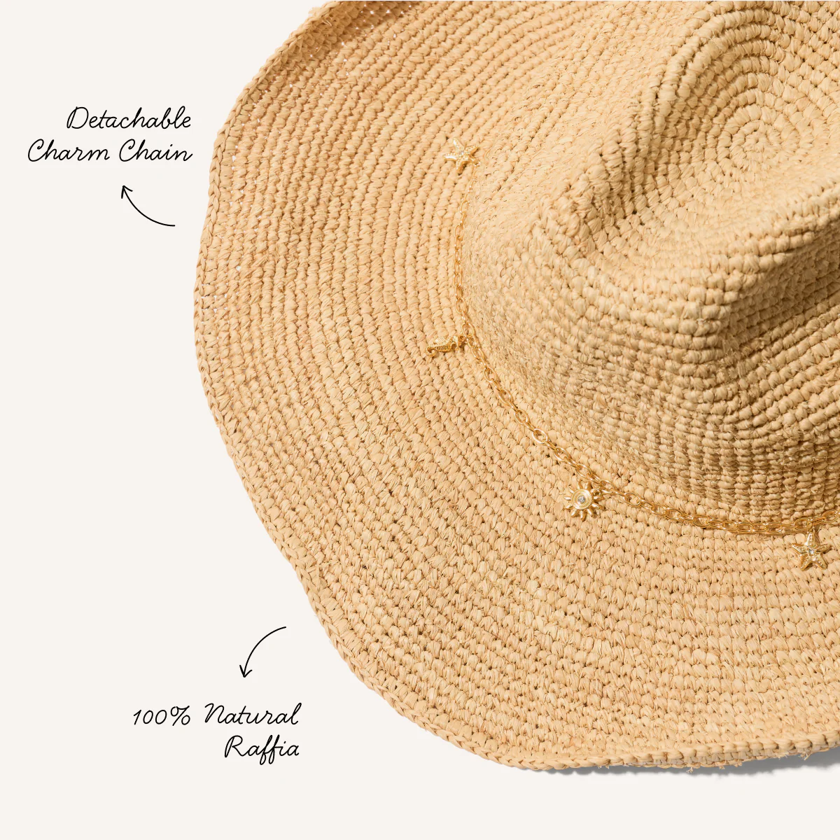 Raffia Cowboy Hat (Natural) - Image 3