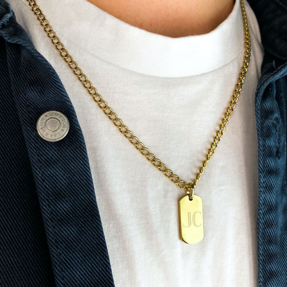 Curb Chain Necklace 20 in (Brass) - Image 2